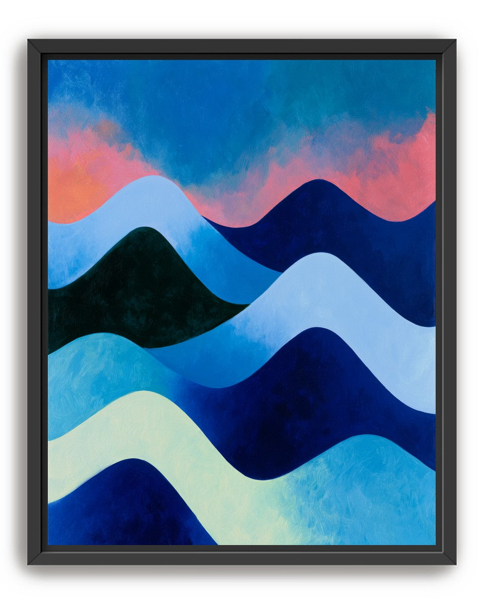 Layered blue hills at dusk