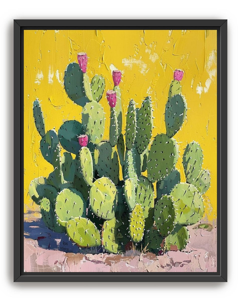 Pink blooms in yellow heat