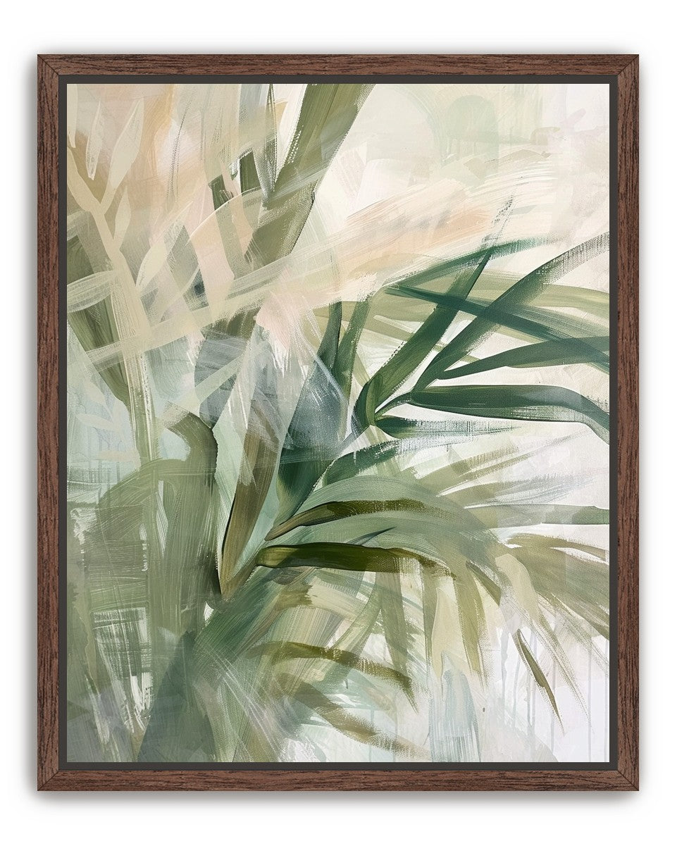 Green leaves in milky light