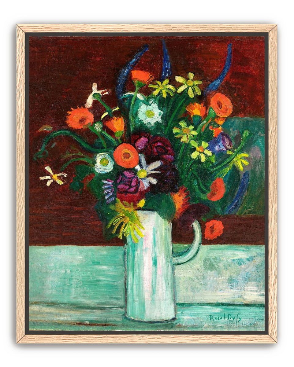 Flowers above the green table