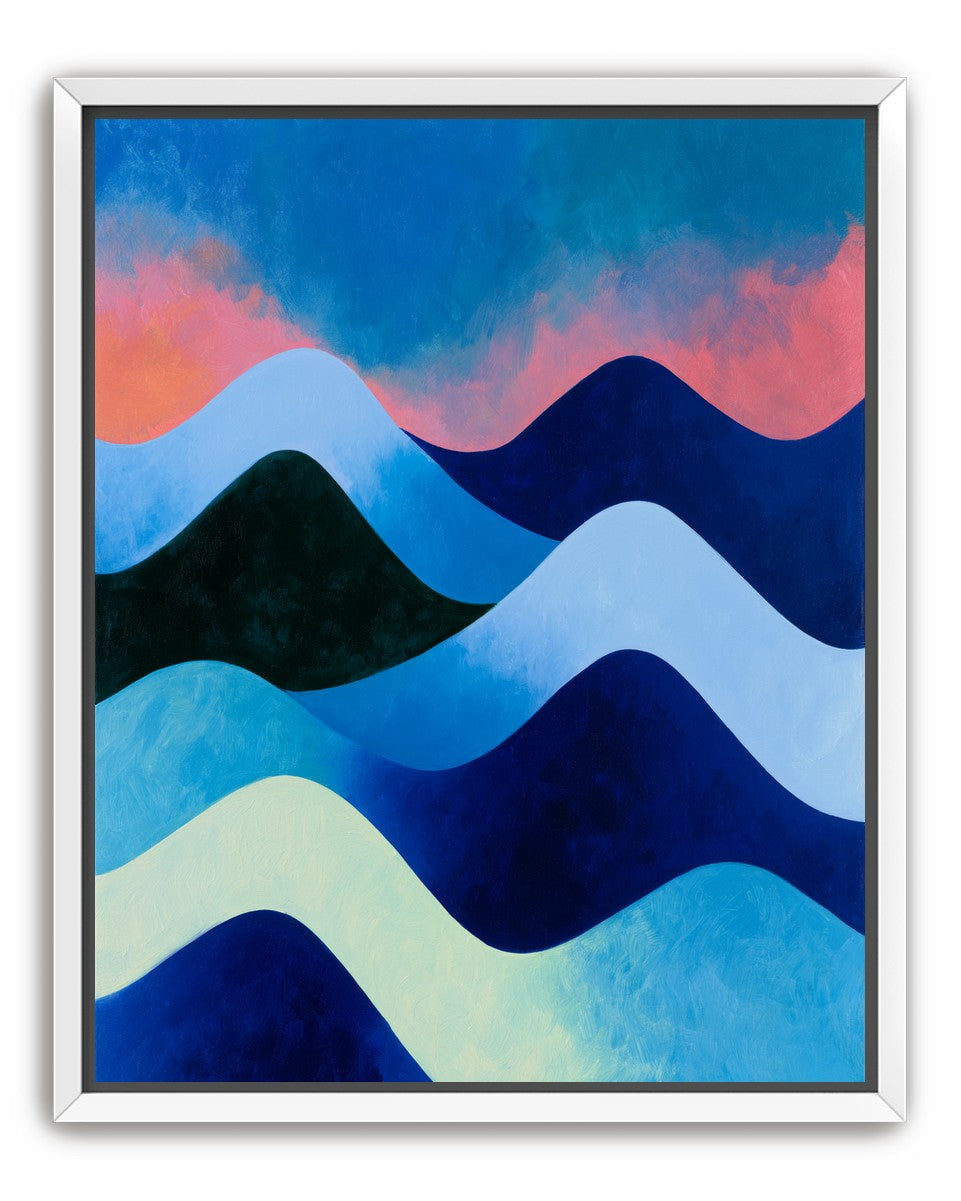 Layered blue hills at dusk