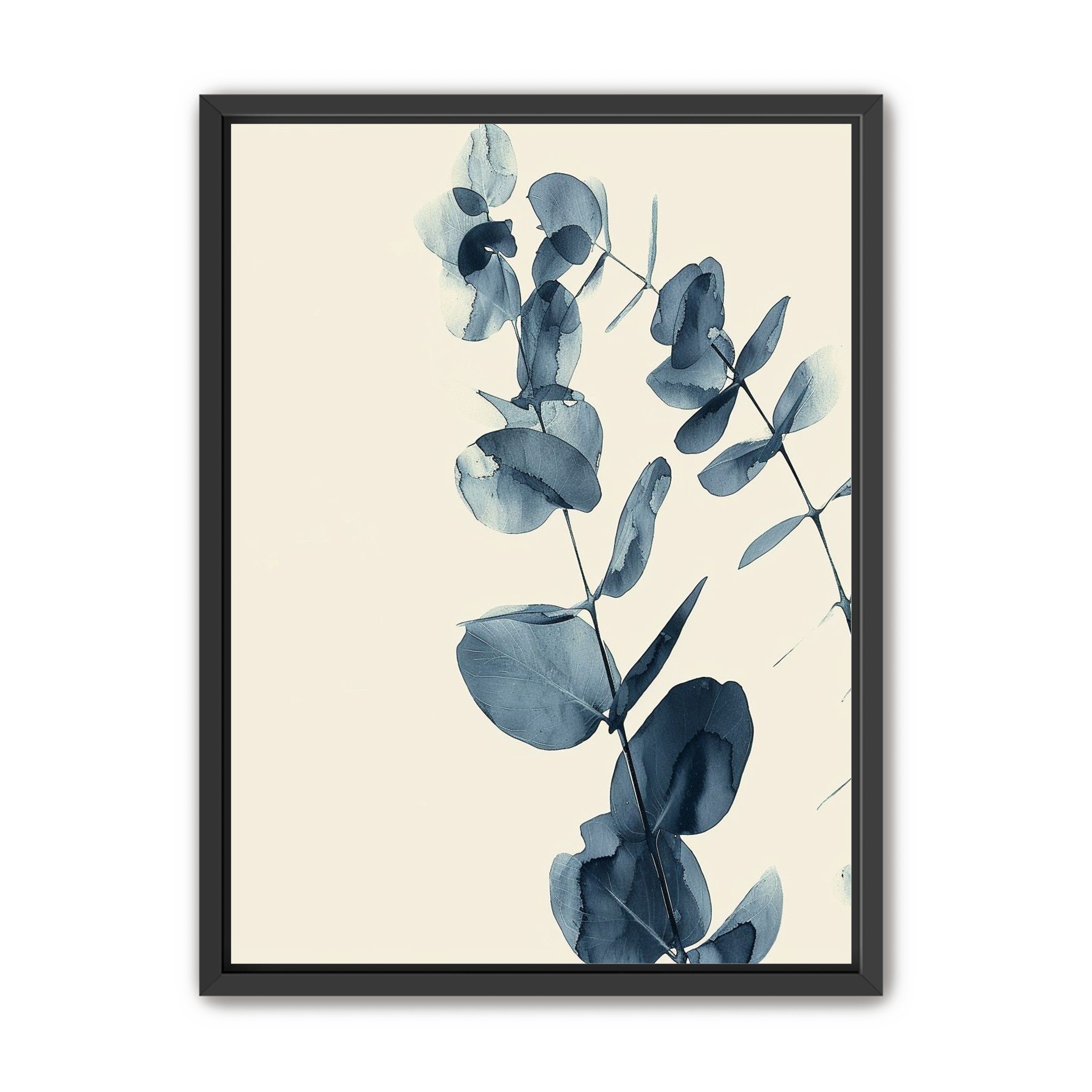 Blue eucalyptus on paper