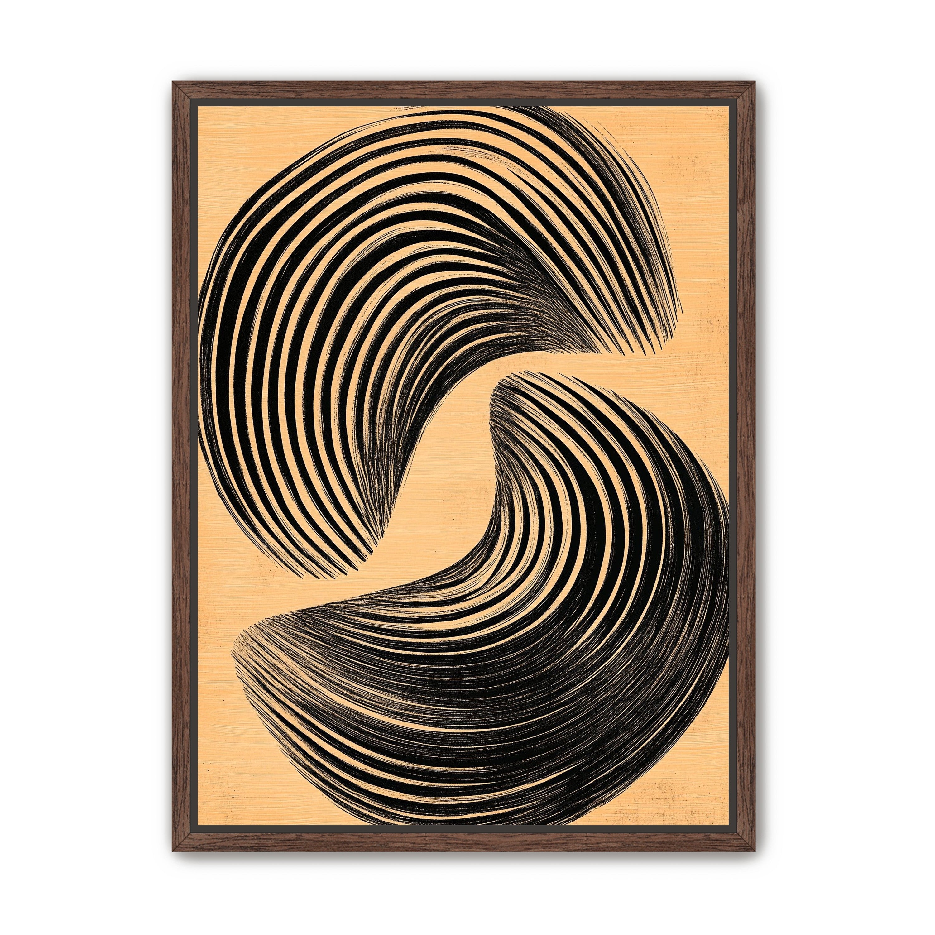 Black spiral on tan ground