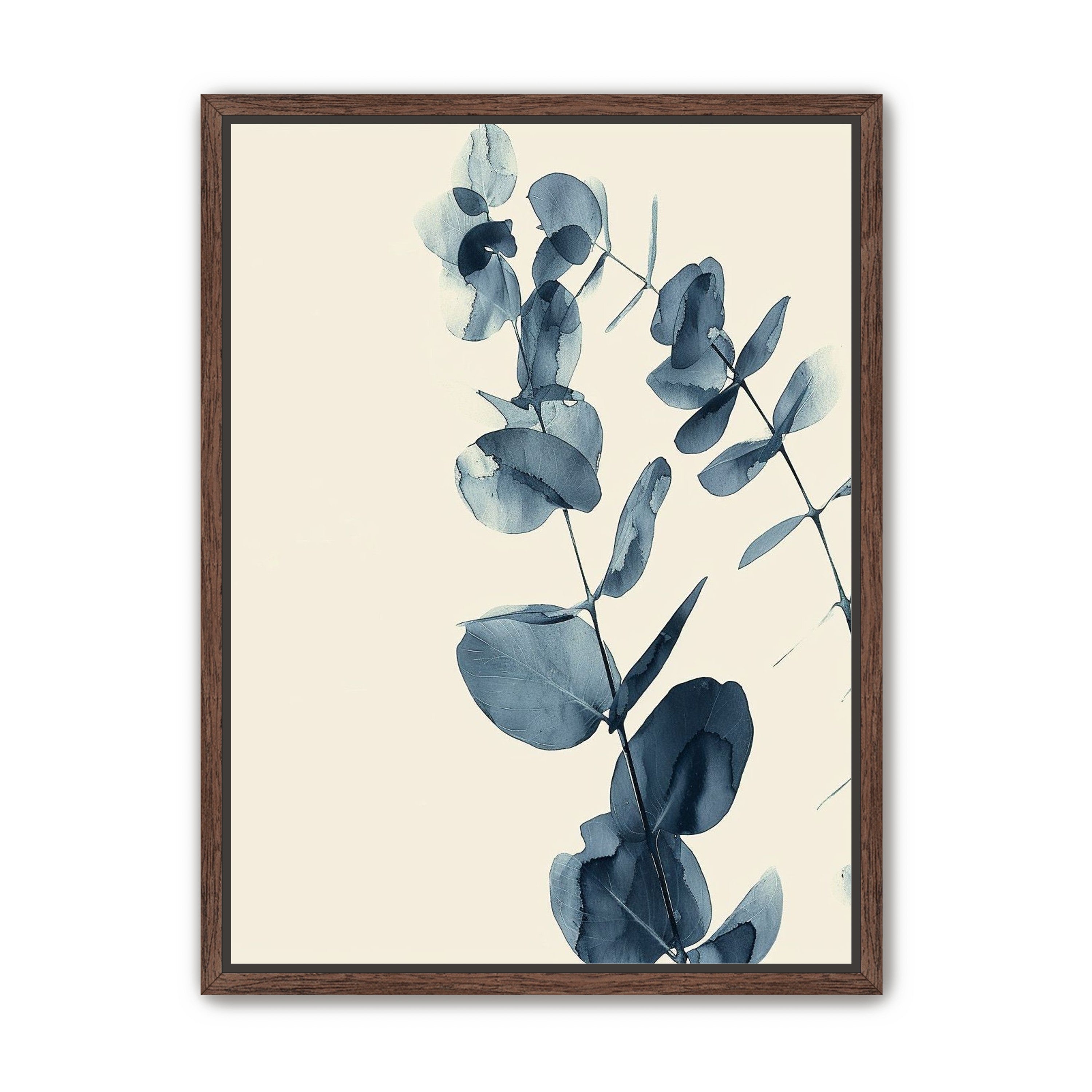 Blue eucalyptus on paper