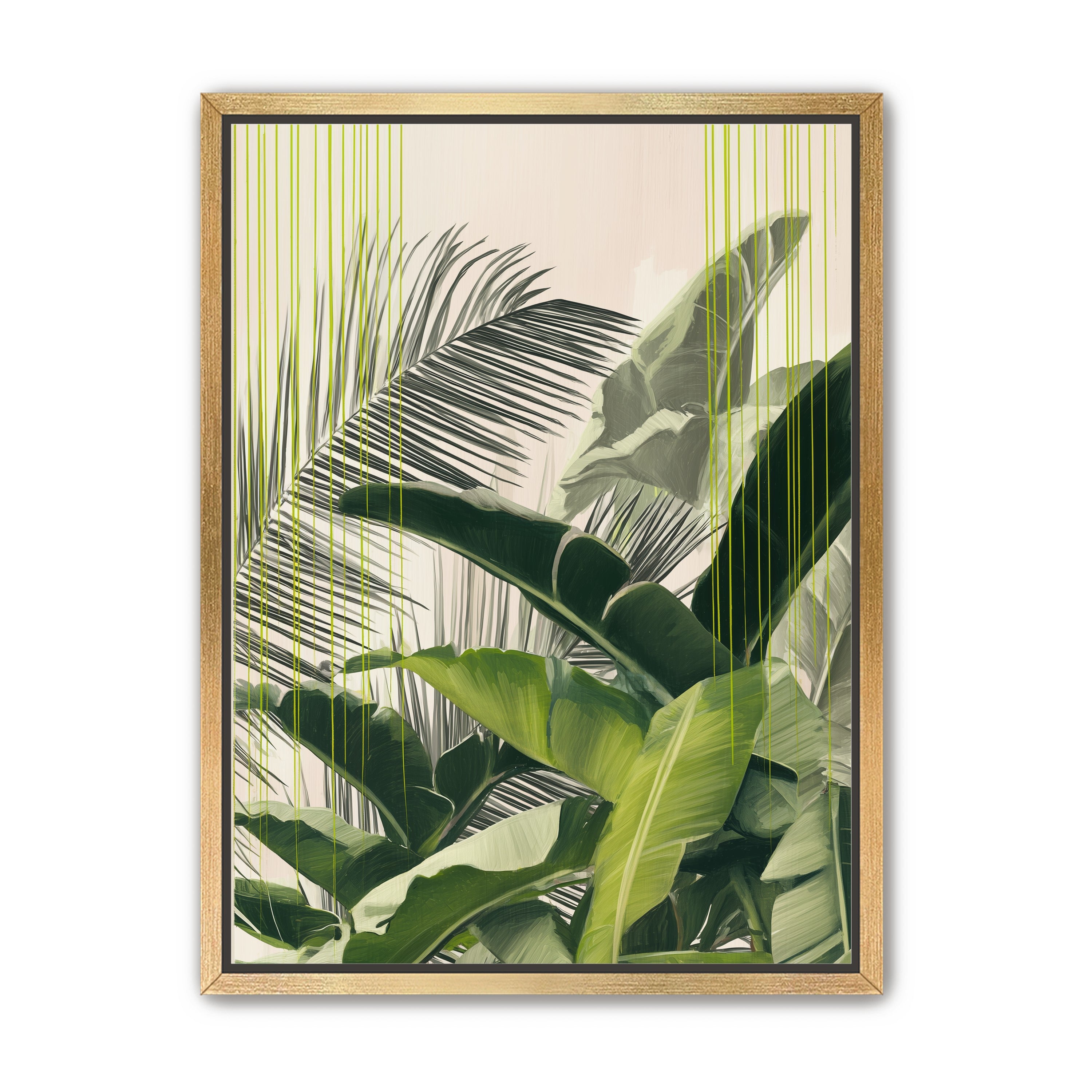 Green drips over palms