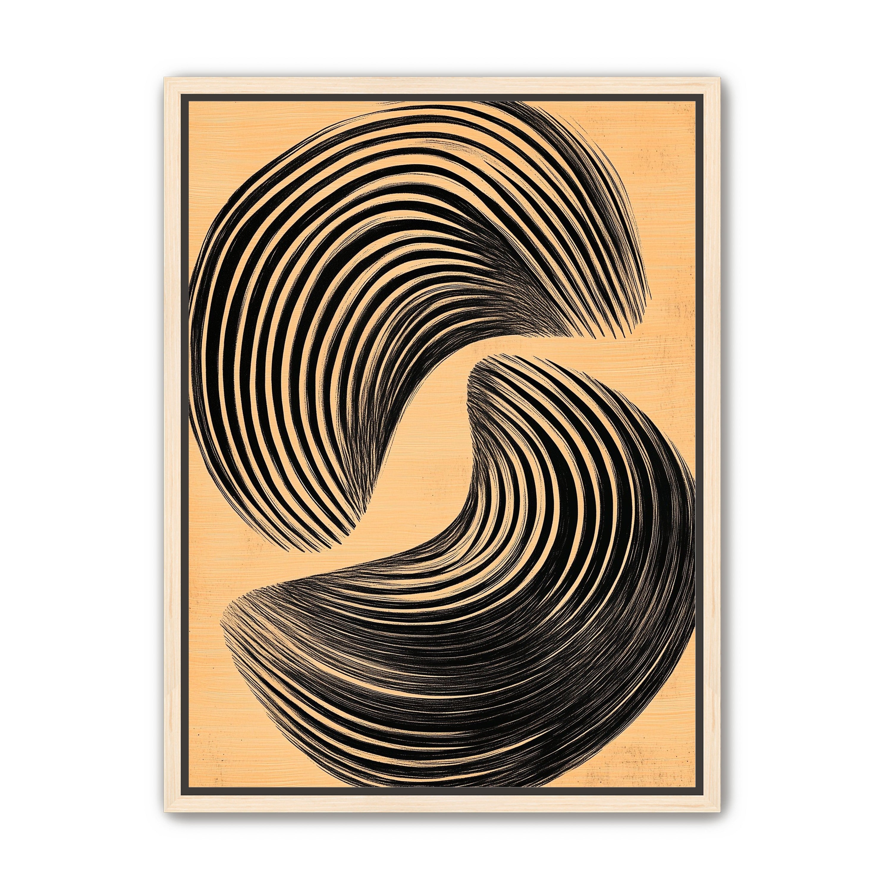 Black spiral on tan ground
