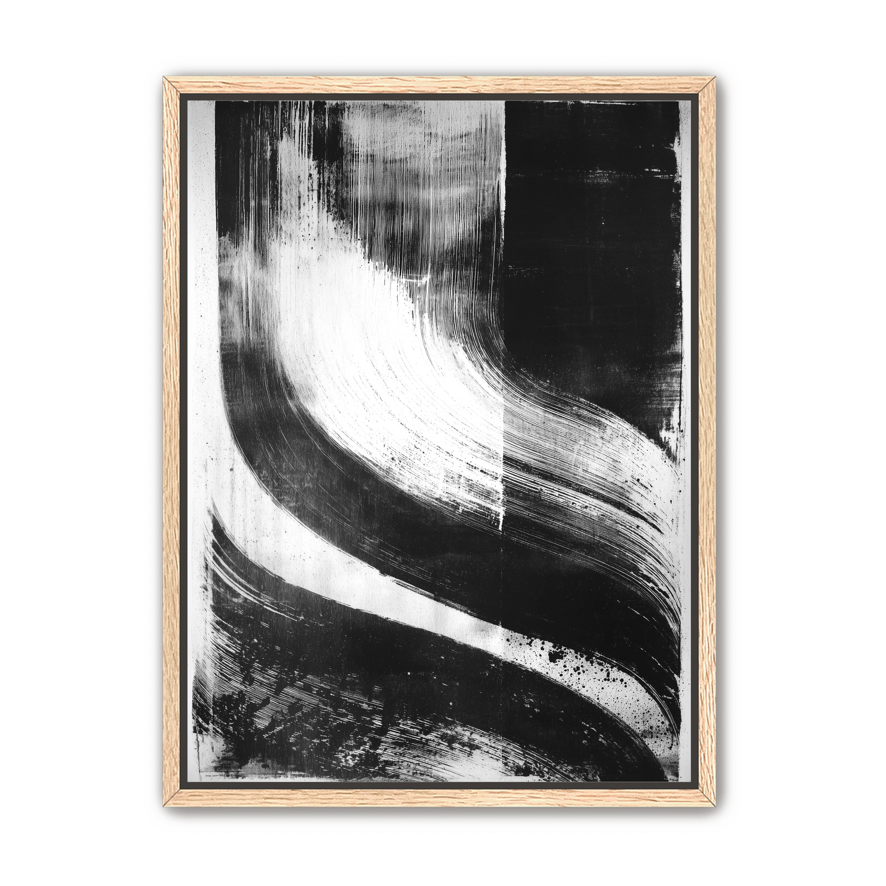 Scraped arcs in black ink