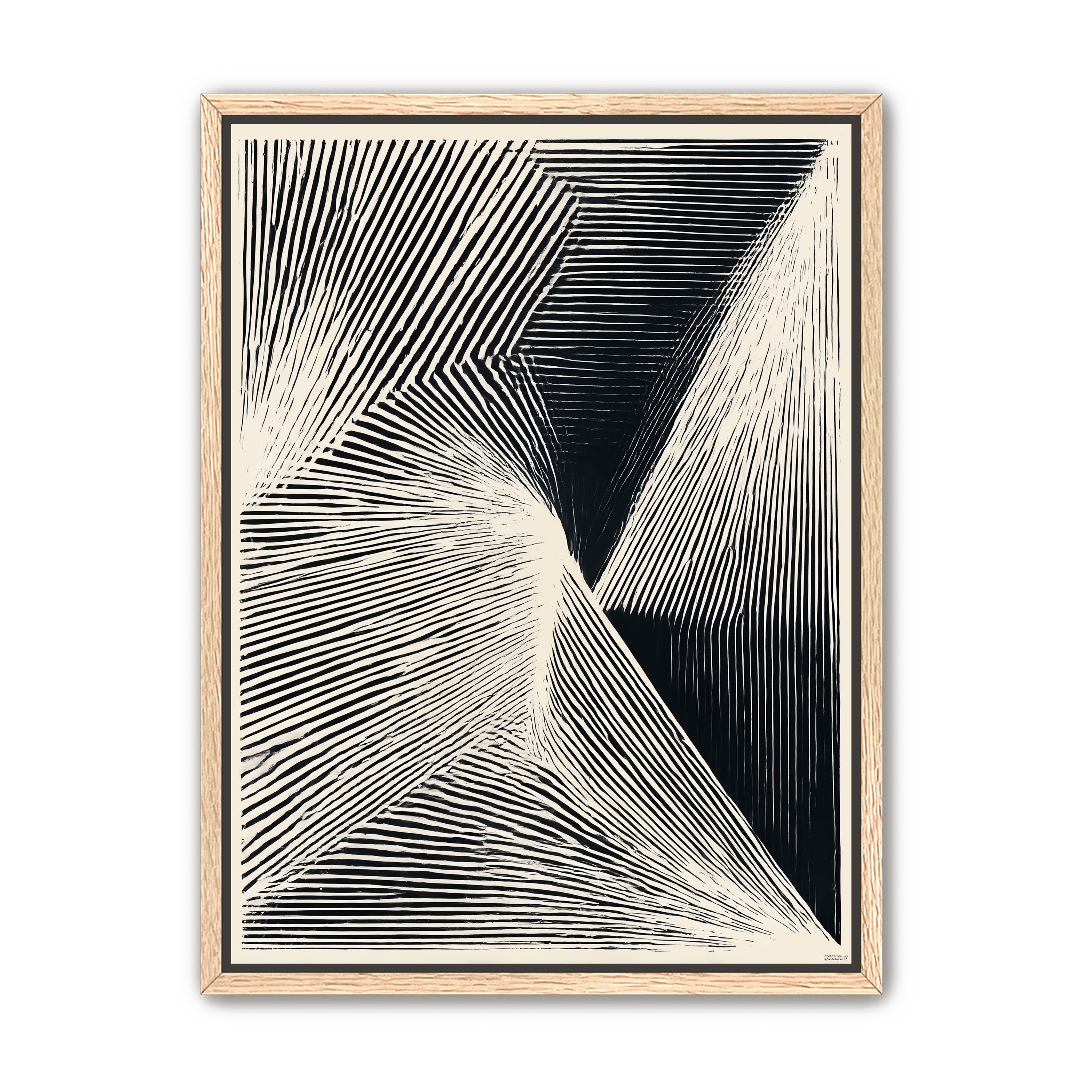 Where the lines break inward
