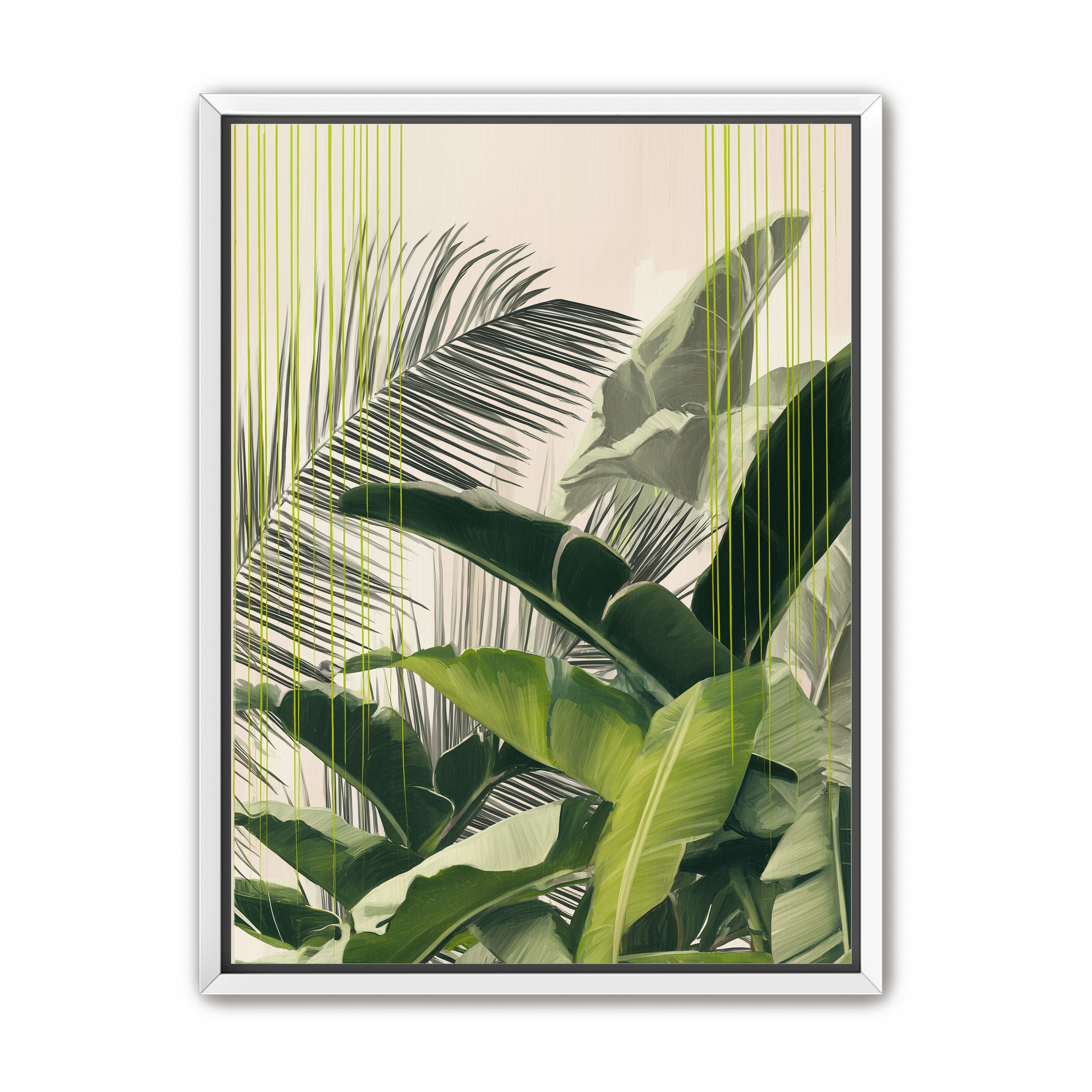 Green drips over palms