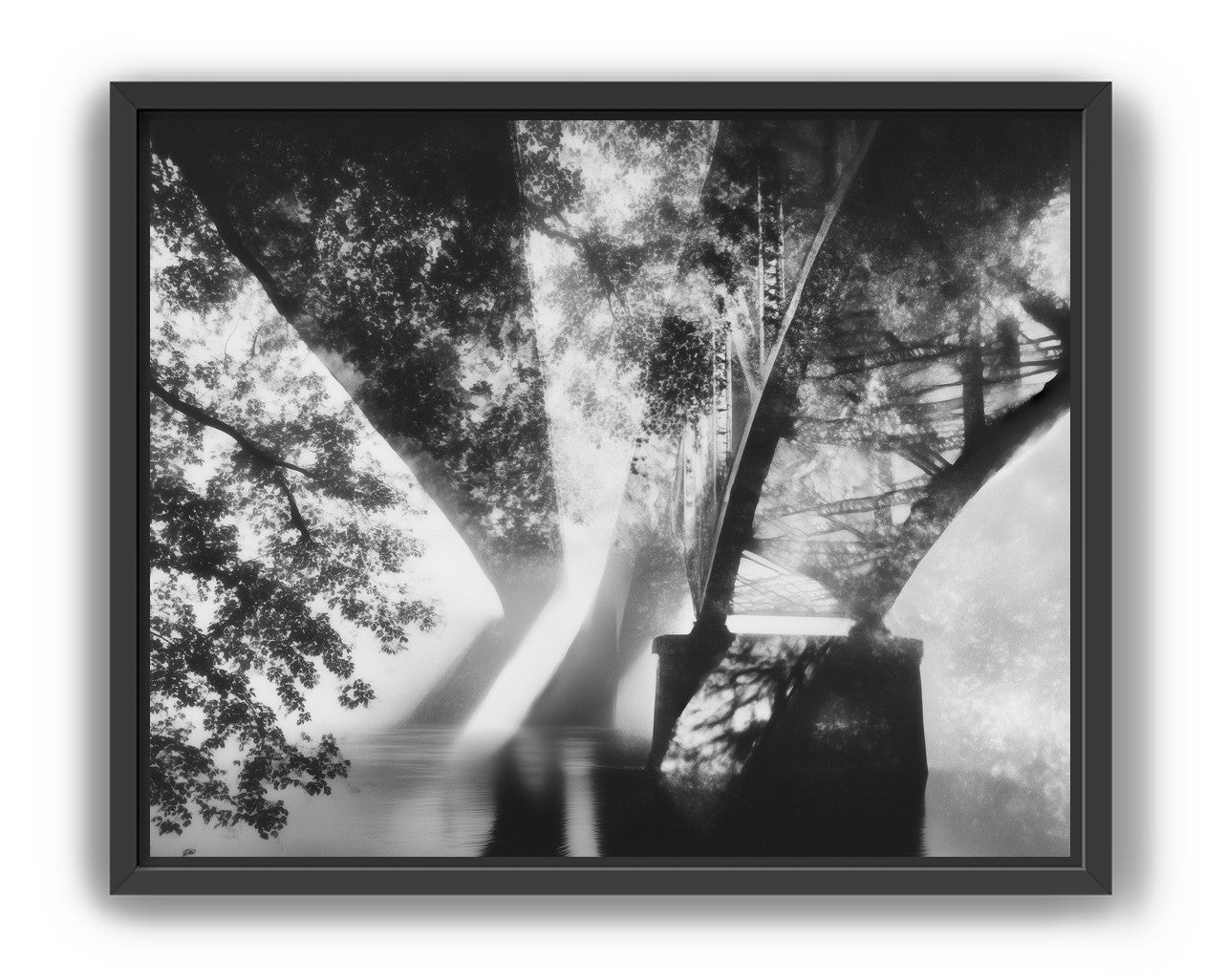 Steel Bridge Over a Slow River in Sunlight
