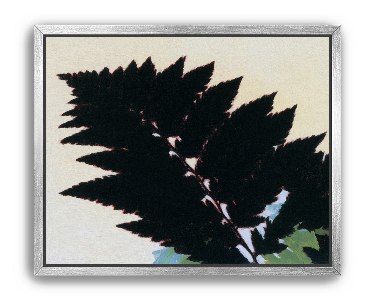 Black leaves on pale ground