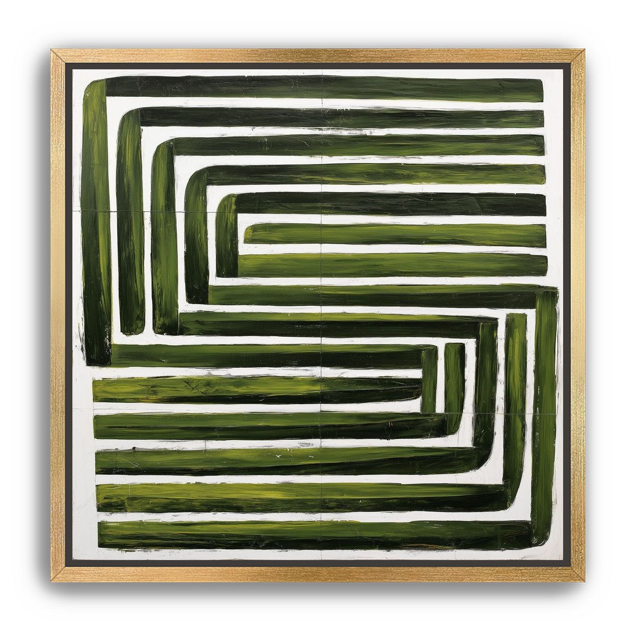 Green maze on white