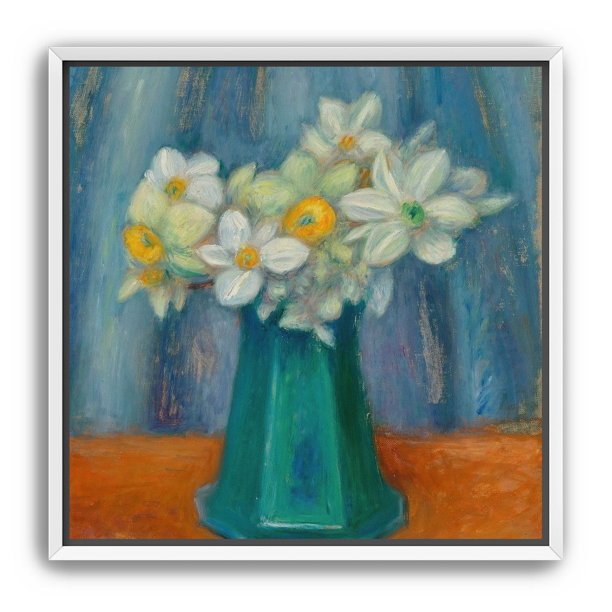 Daisies in green glass
