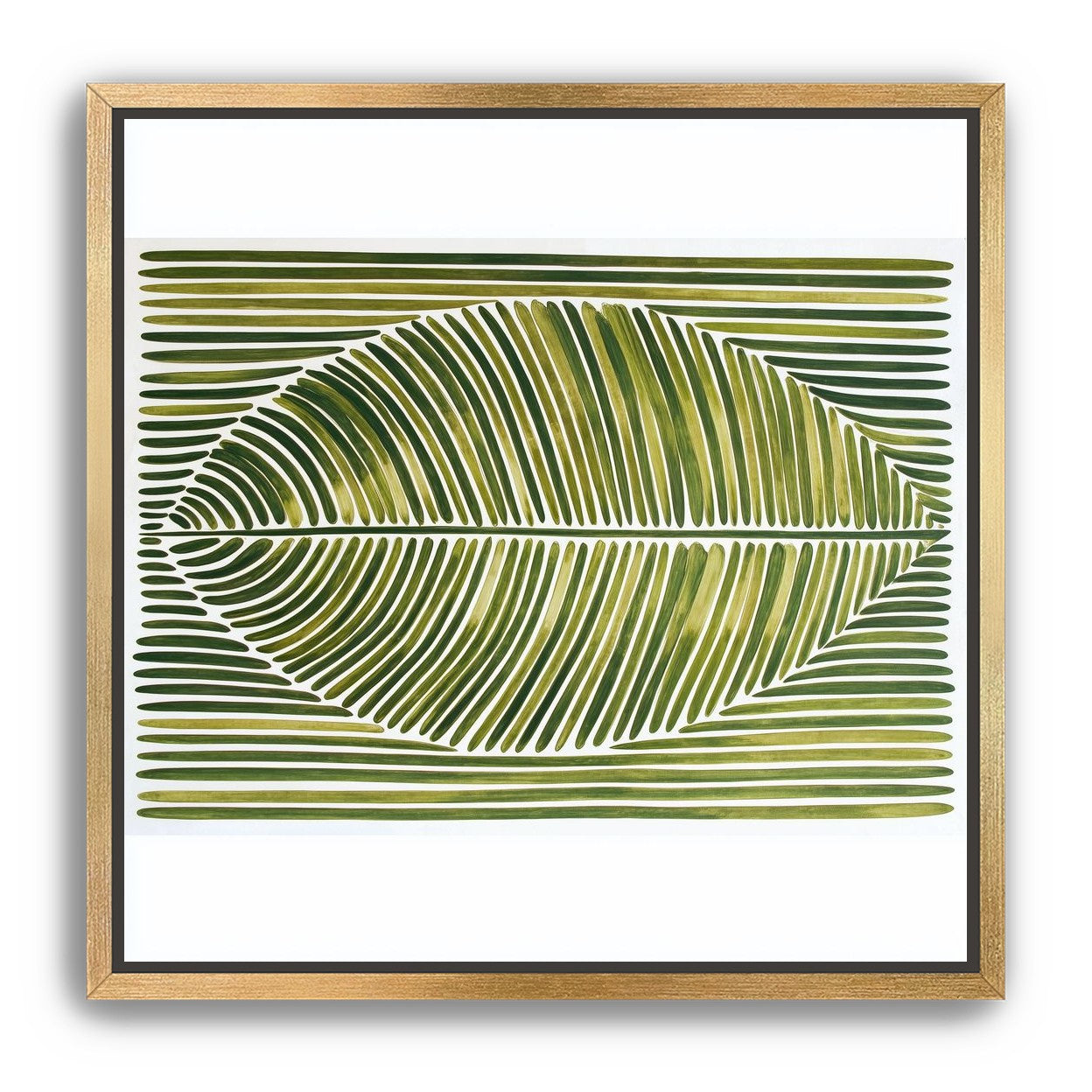 Palm frond in green bands