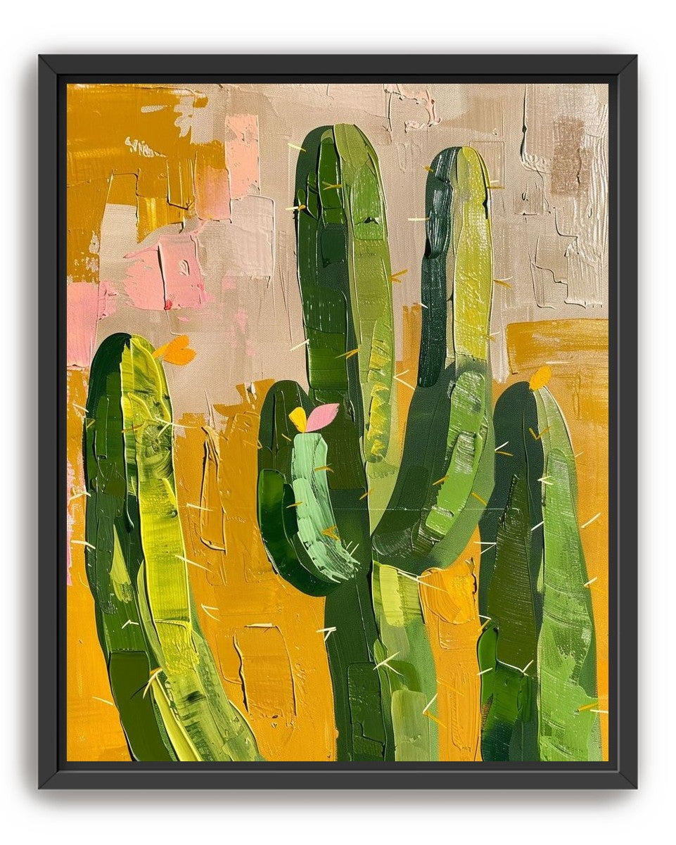 Cactus forms within ochre field