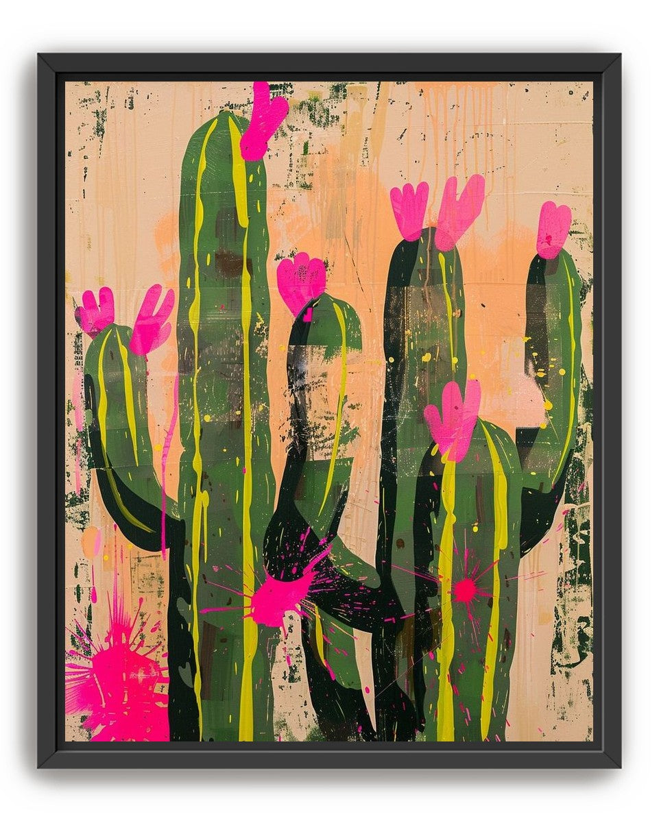 Pink blooms on cacti