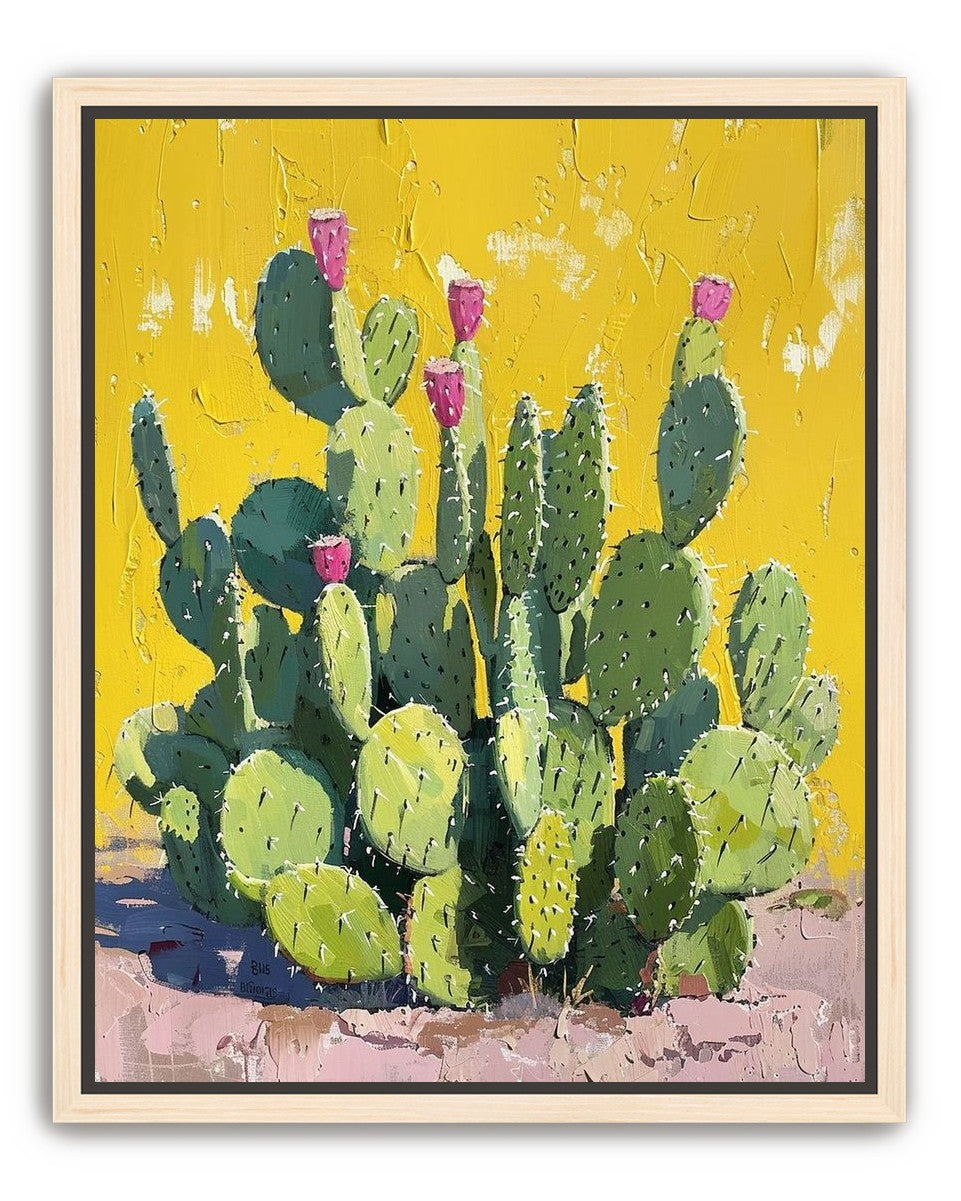 Pink blooms in yellow heat