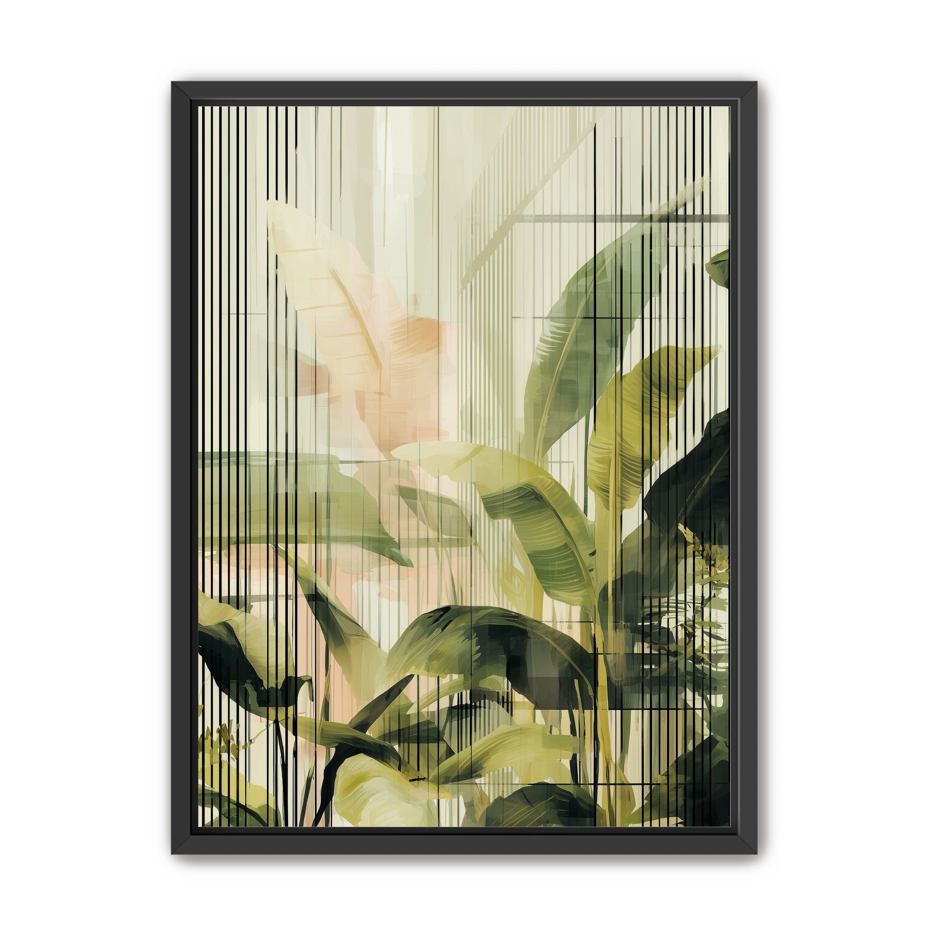 Green leaves in peach light