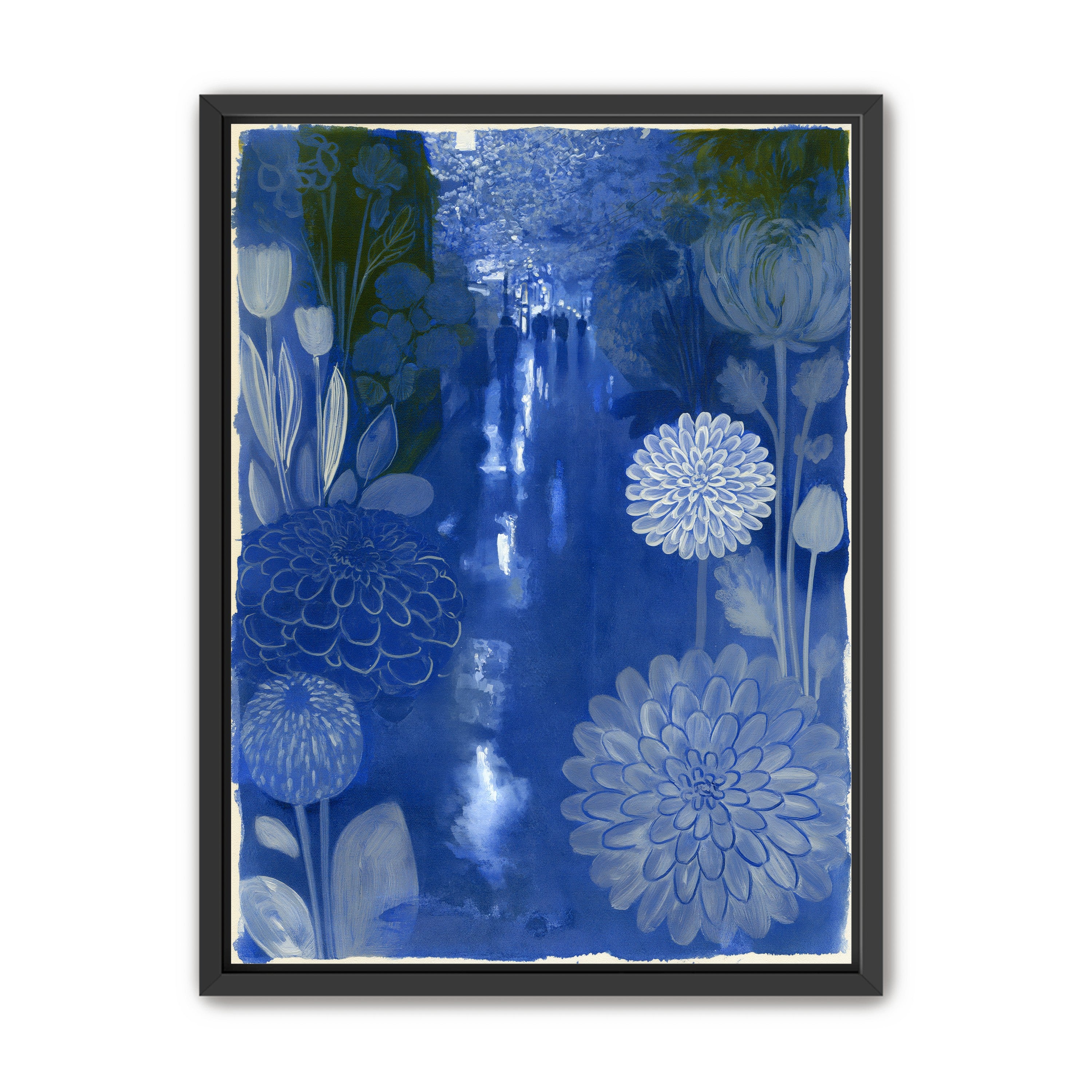 Blue garden night walk