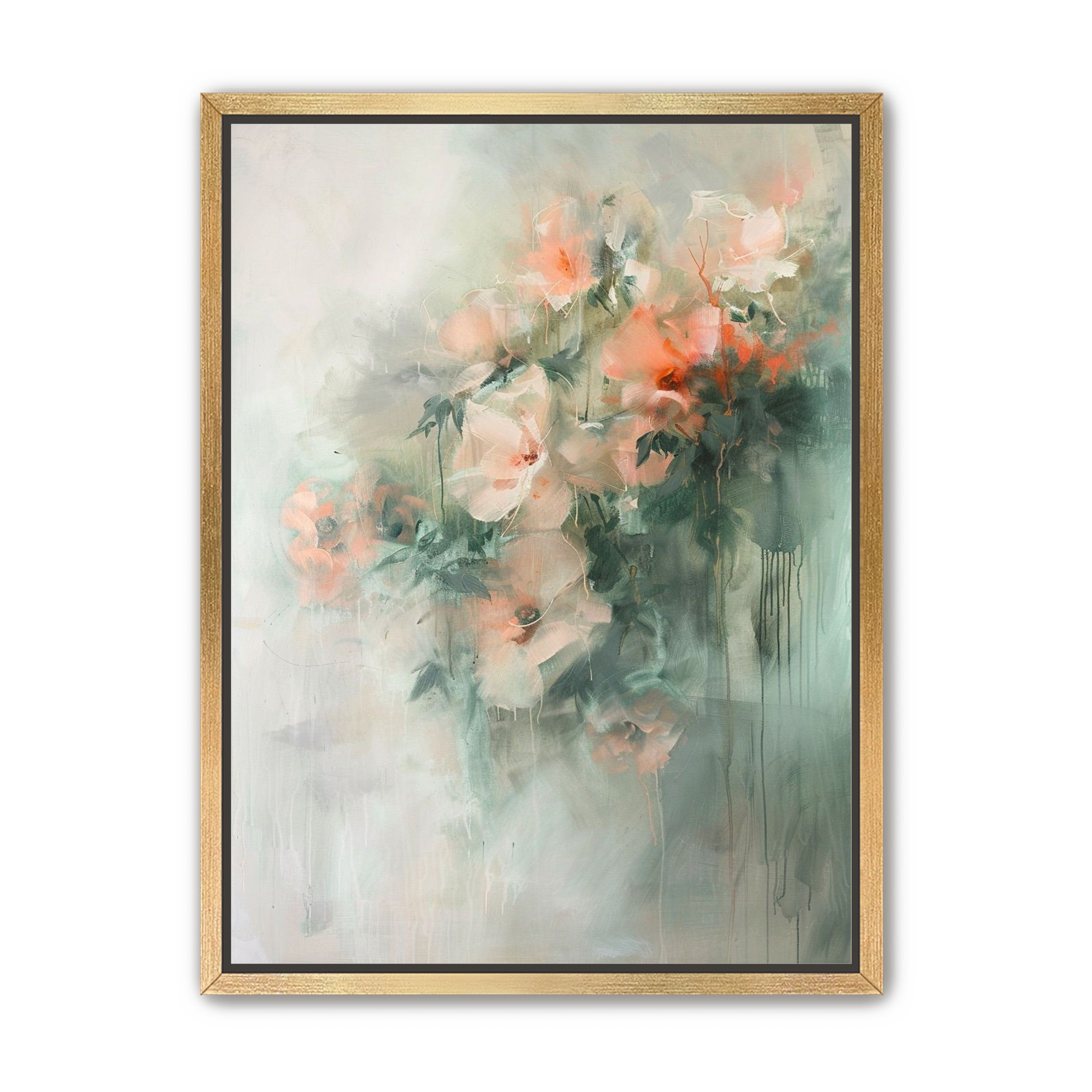 Pale flowers within the mist