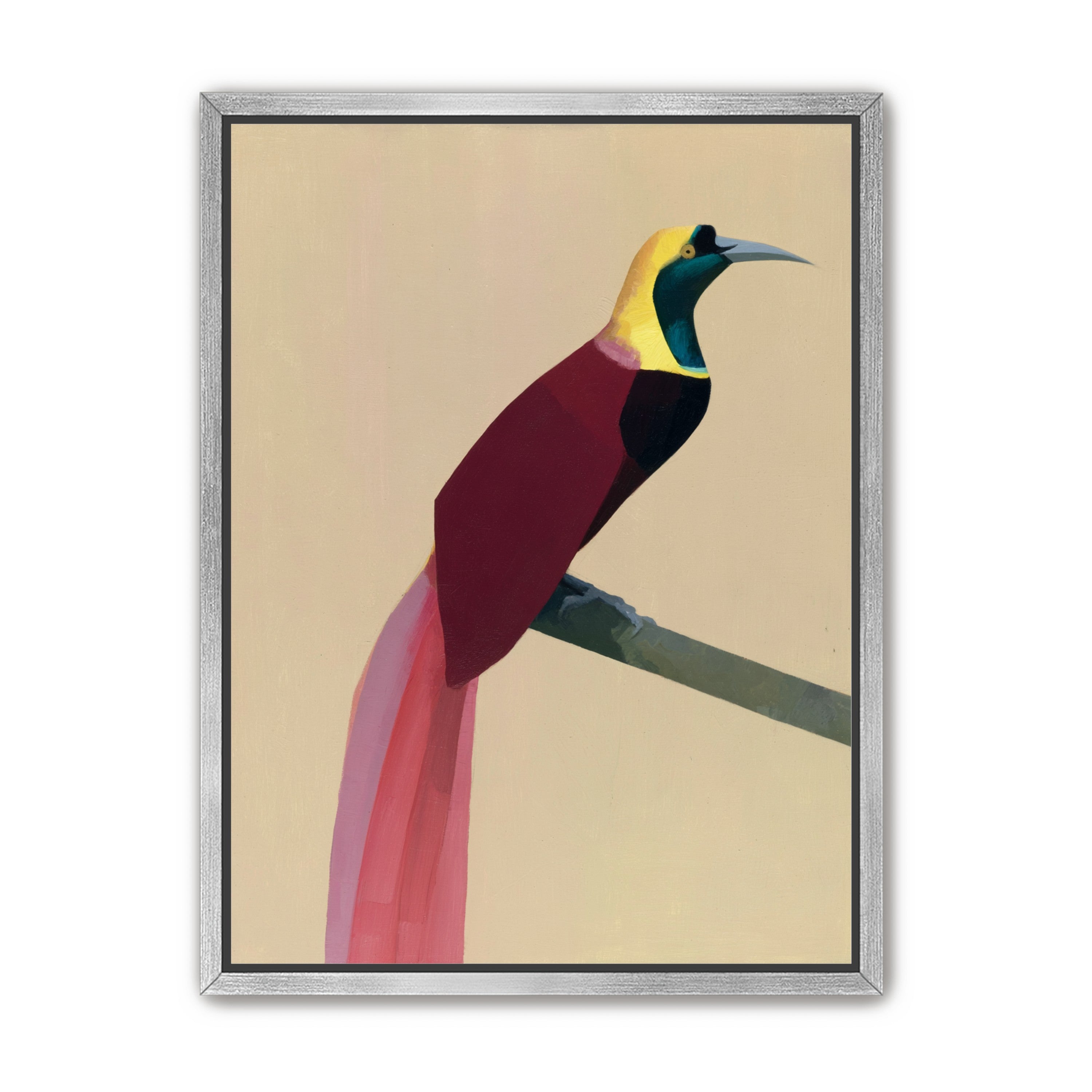A bright bird on a branch