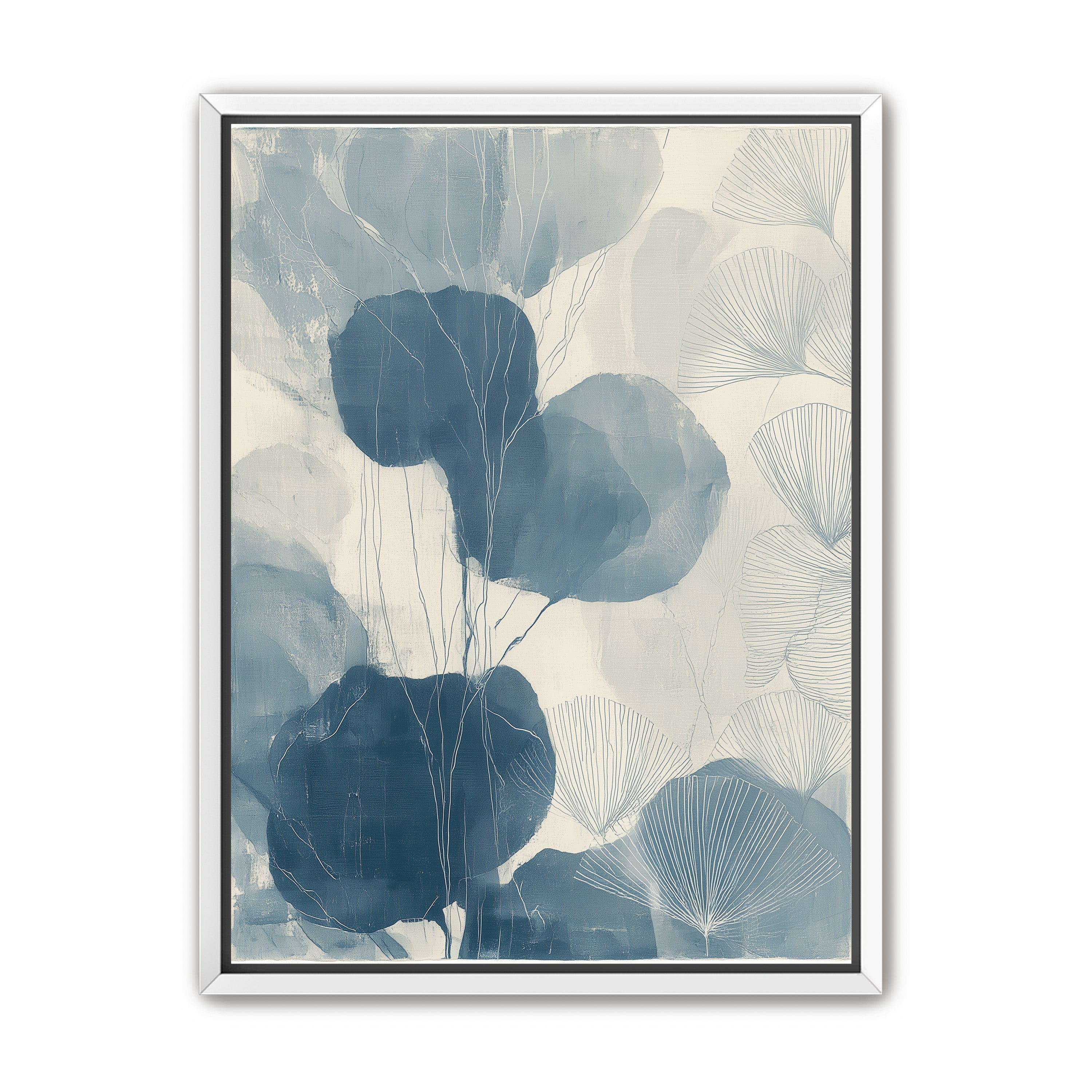 Ginkgo fans among round leaves