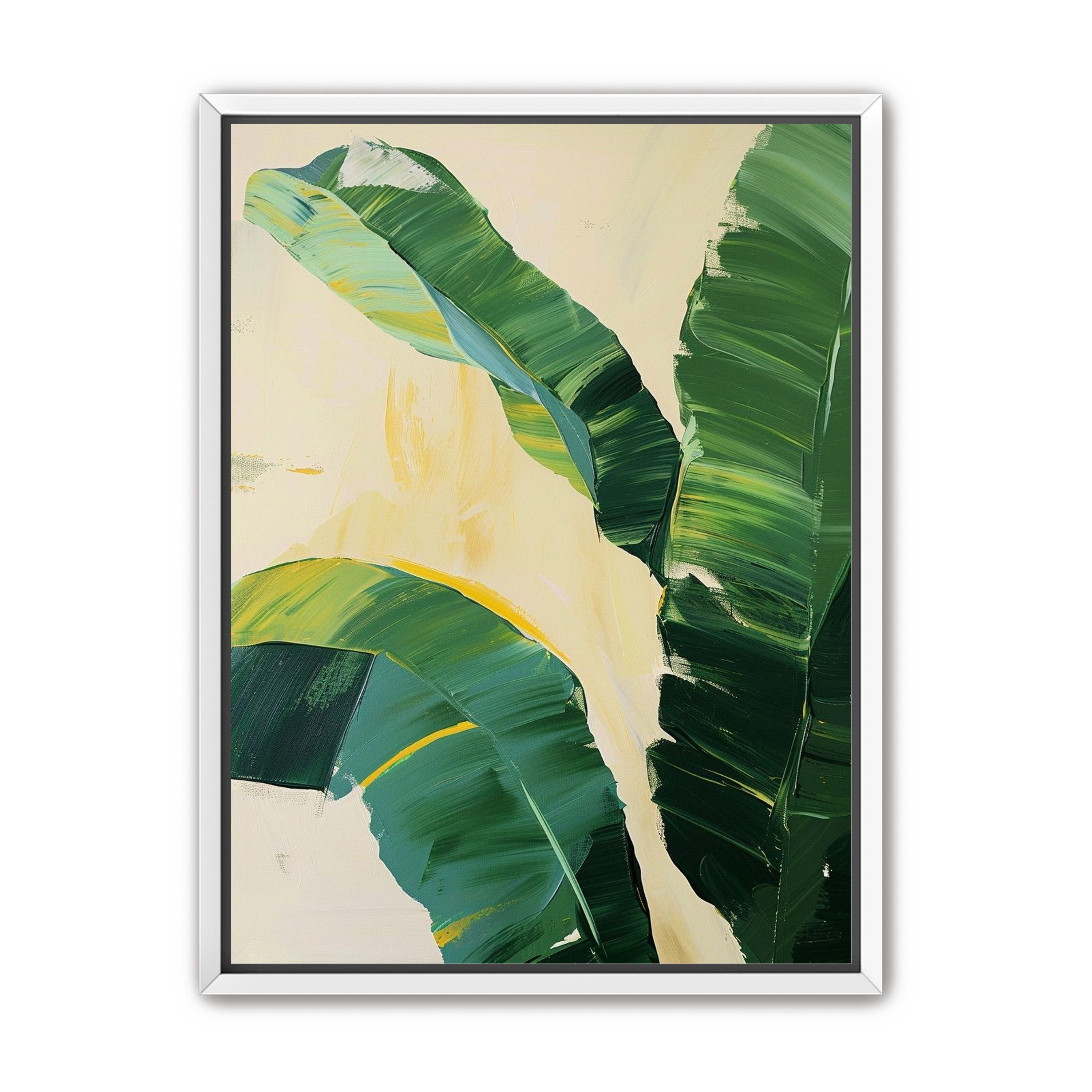 Green leaves in soft cream light