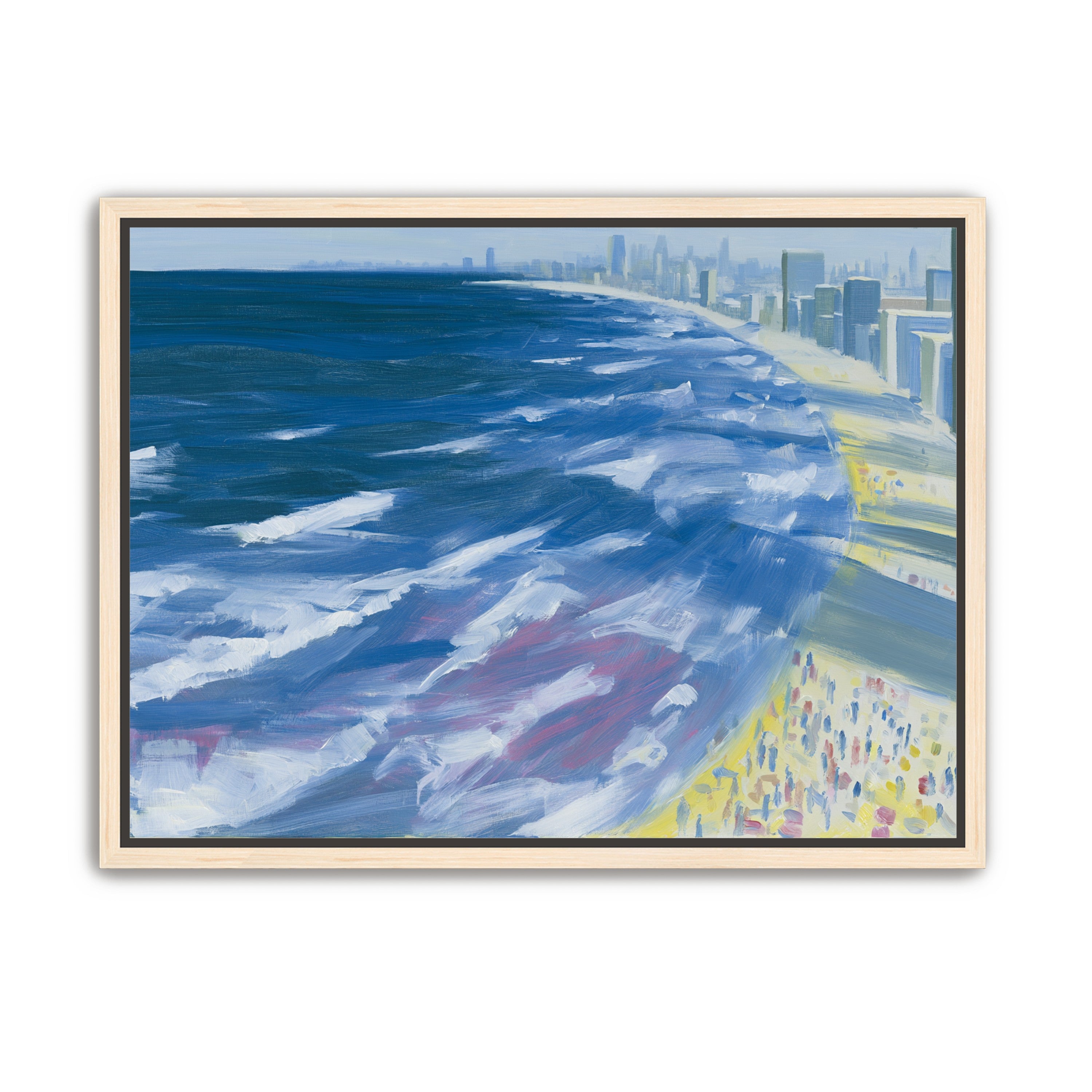 White surf along the skyline
