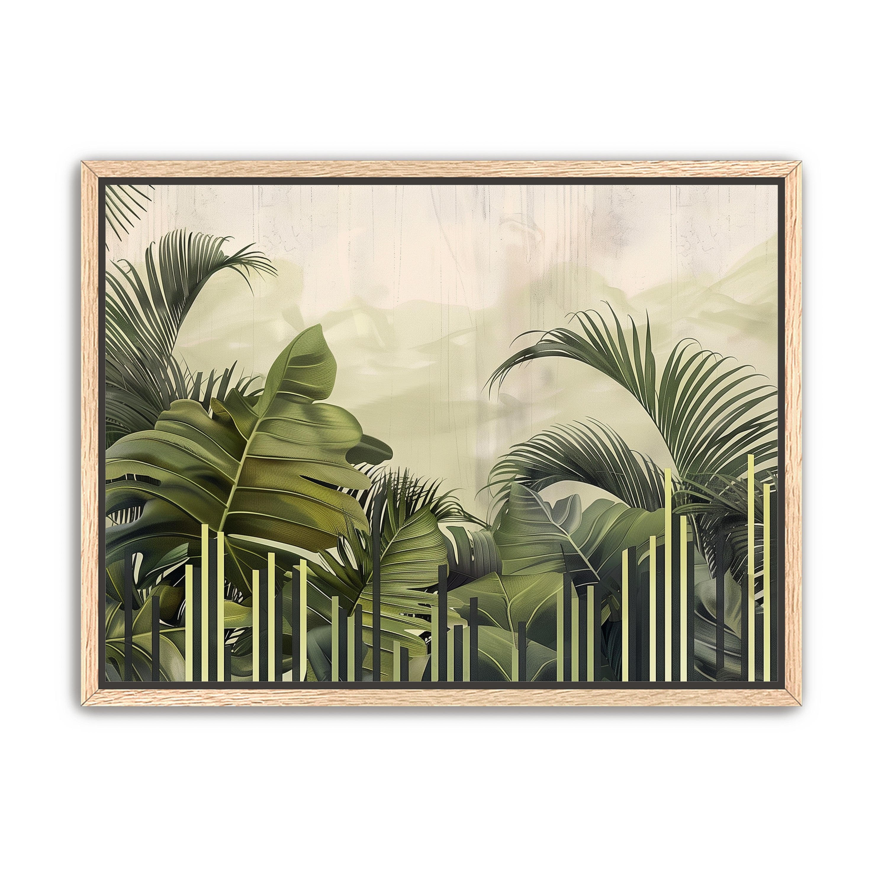 Pale sky over green fronds
