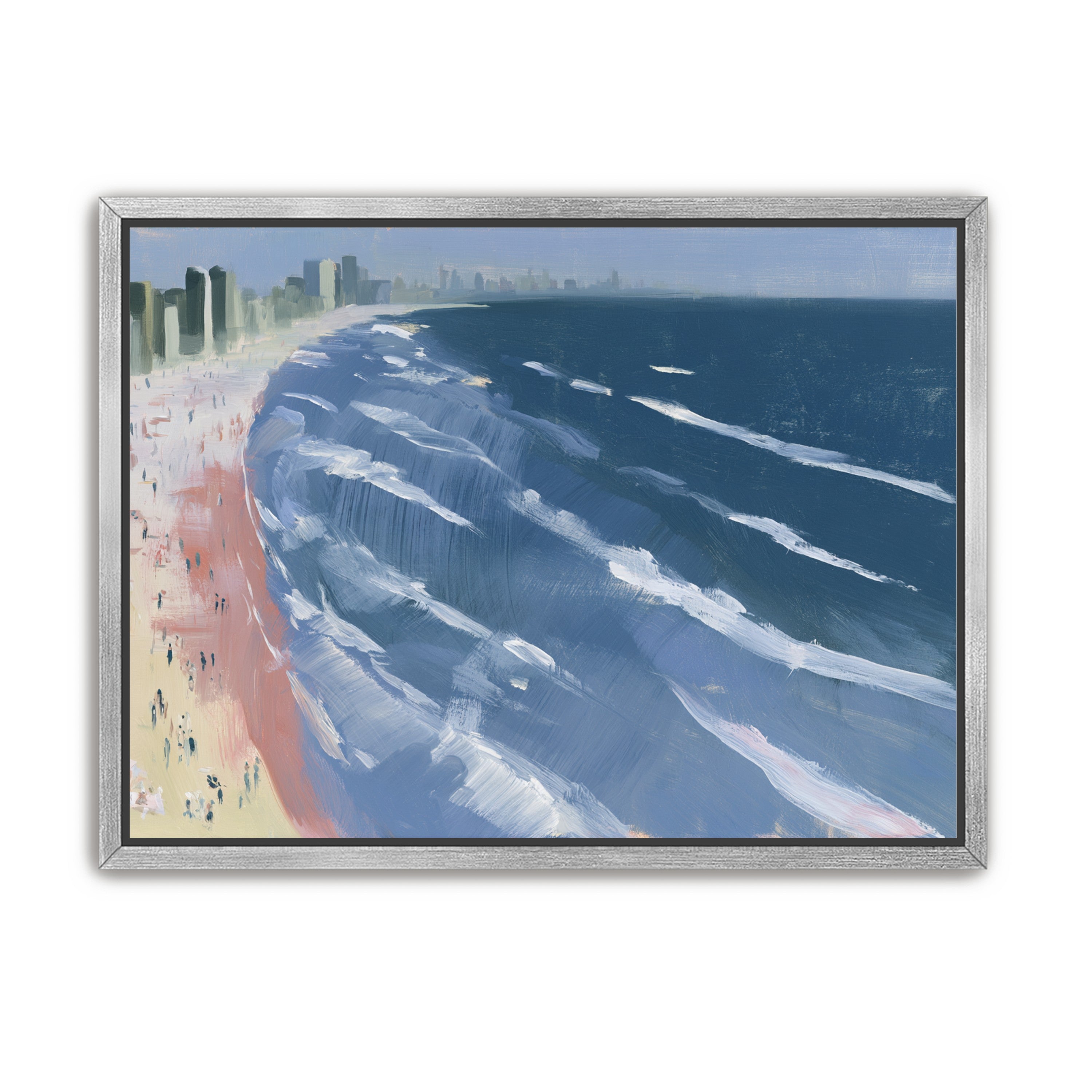 White surf on blue water
