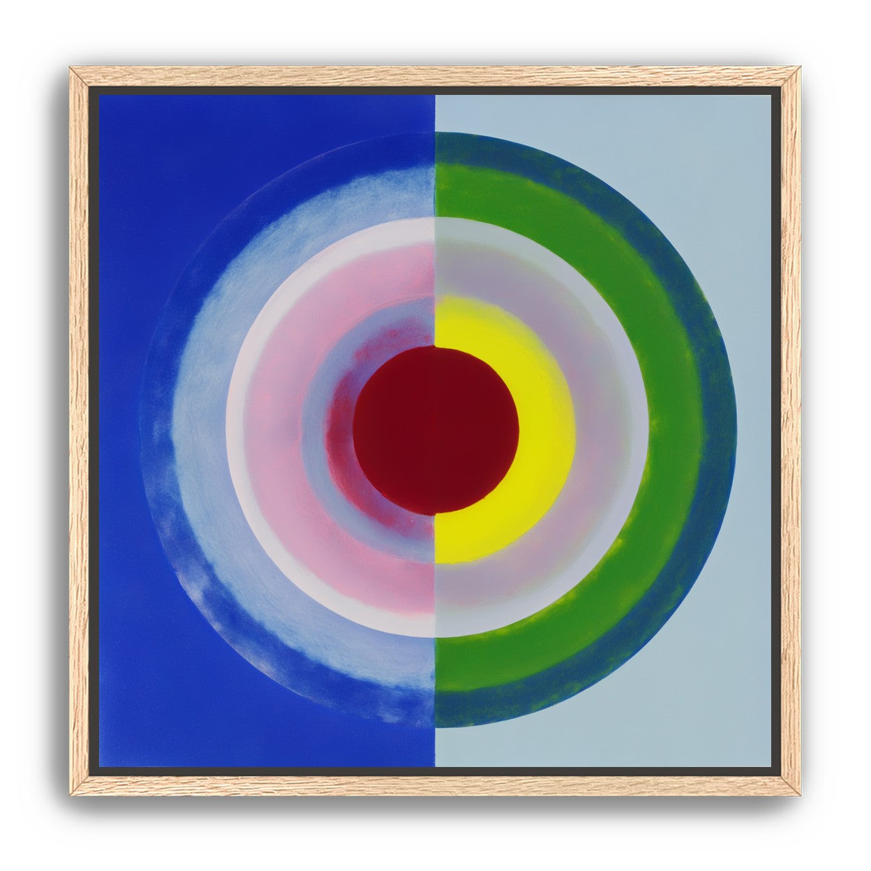Blue and green split circle