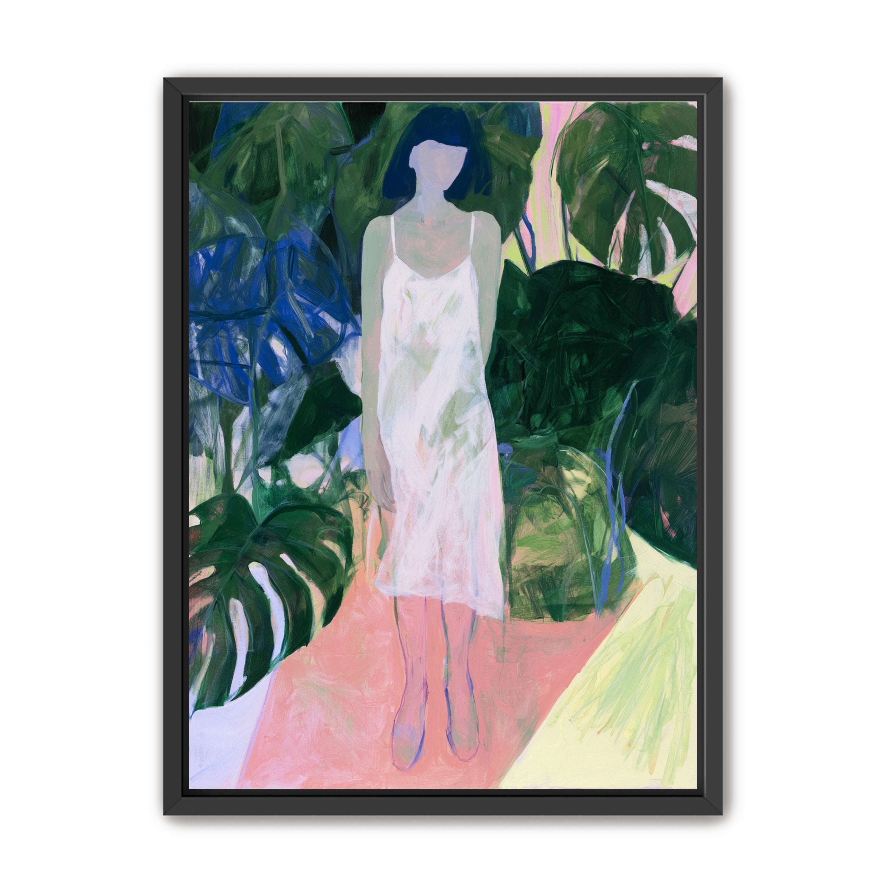 White slip in green shade