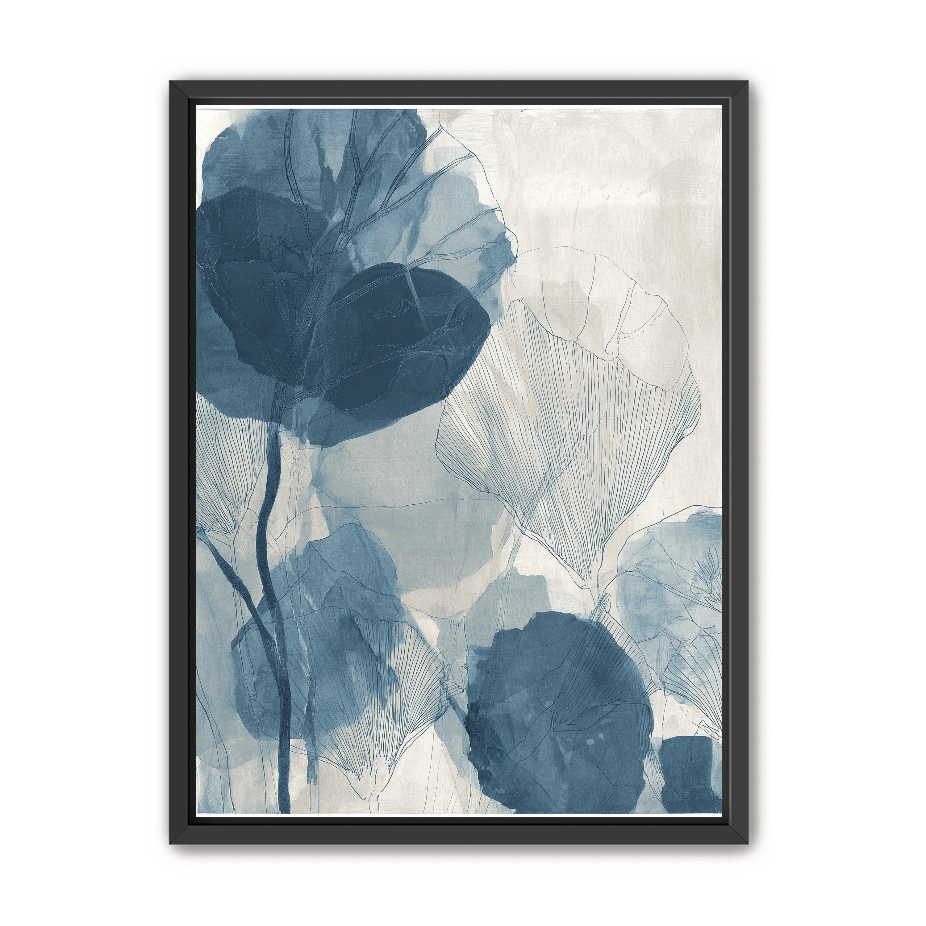 Indigo leaves on paper