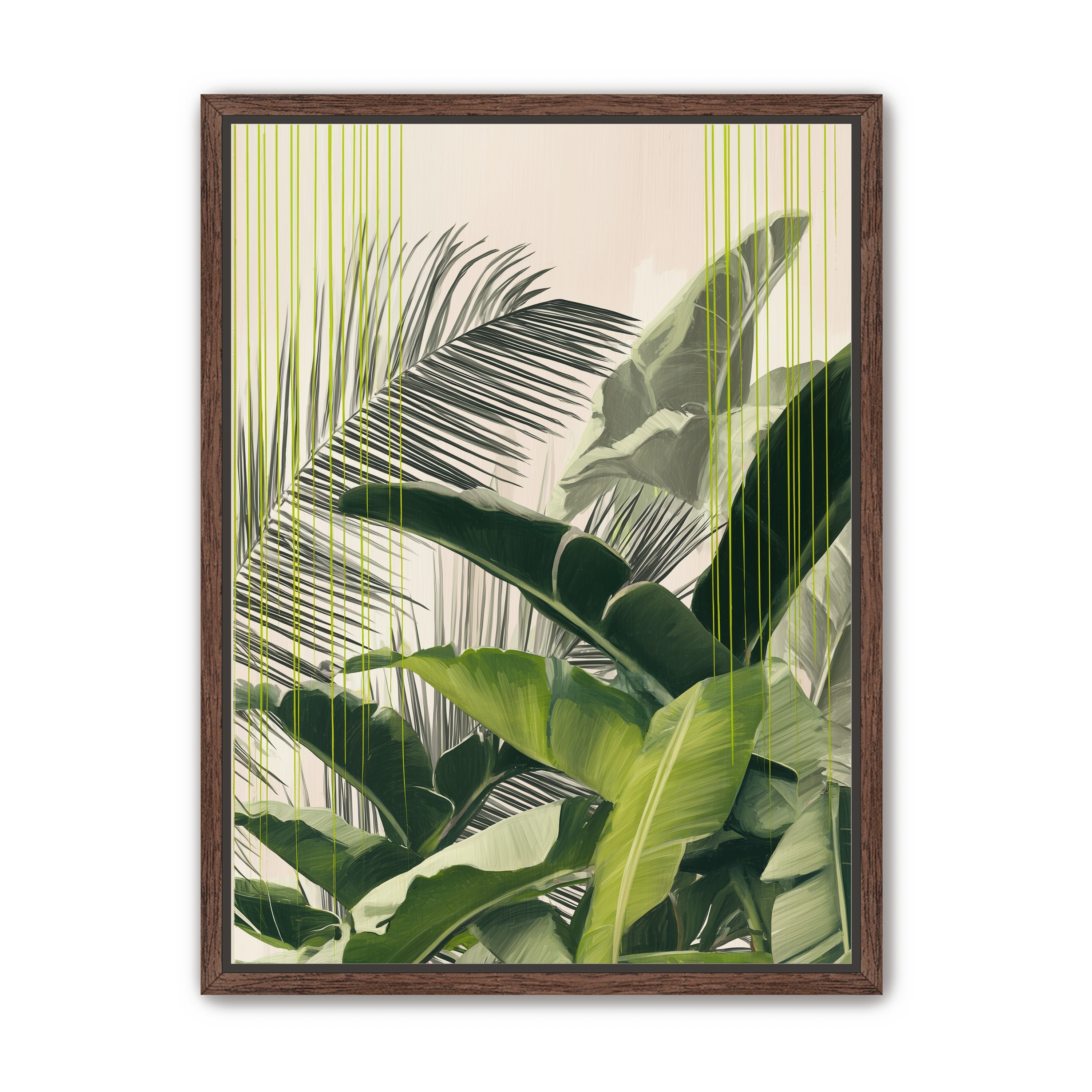 Green drips over palms