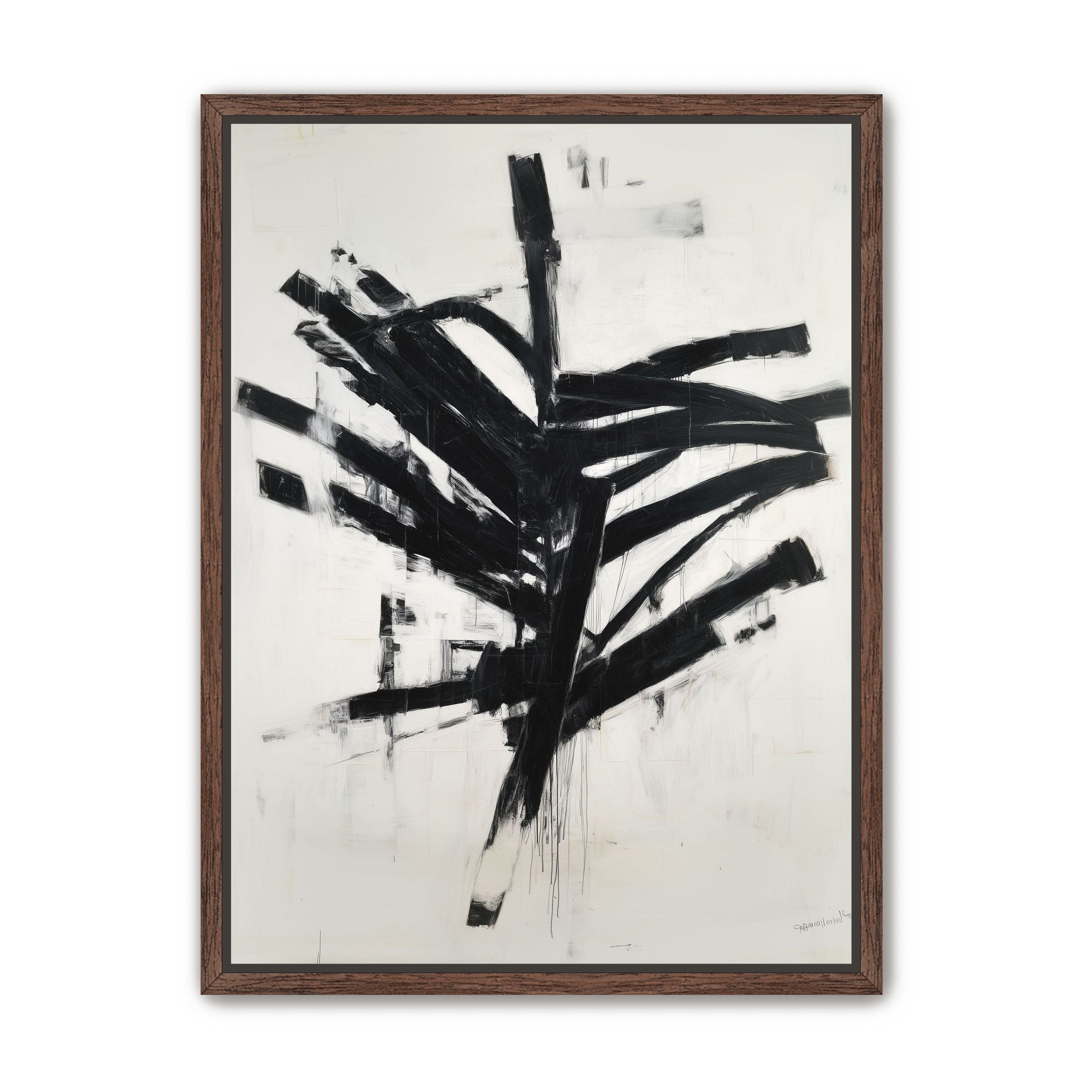 Black mass across white field