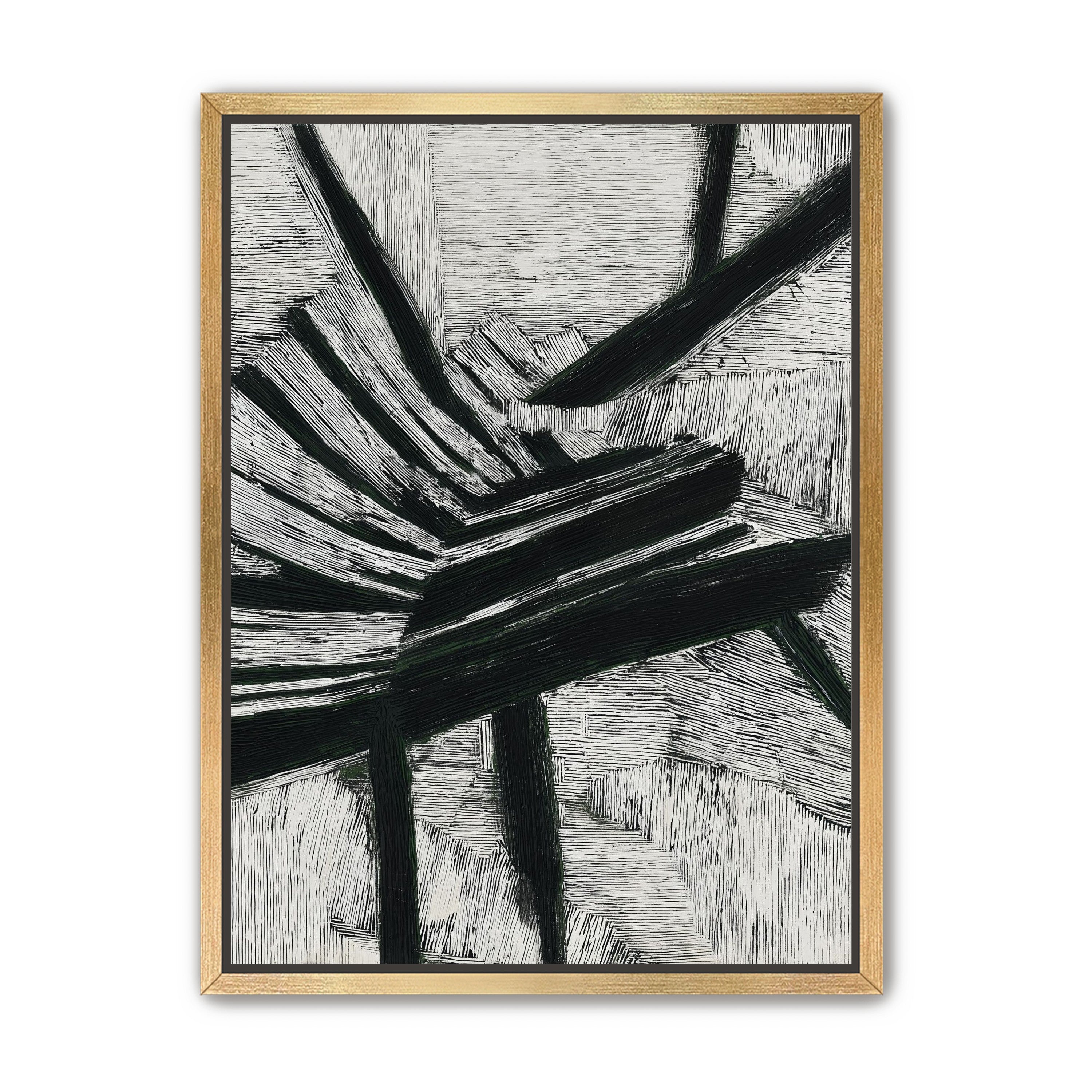 Black cuts through white grain