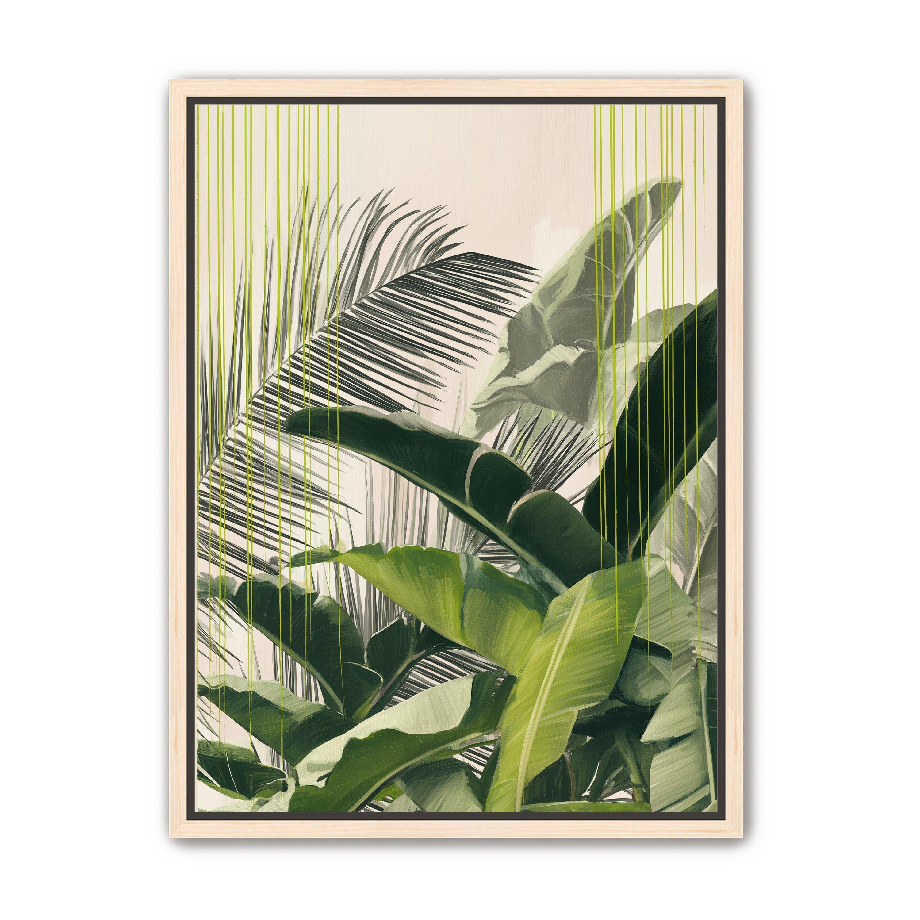 Green drips over palms