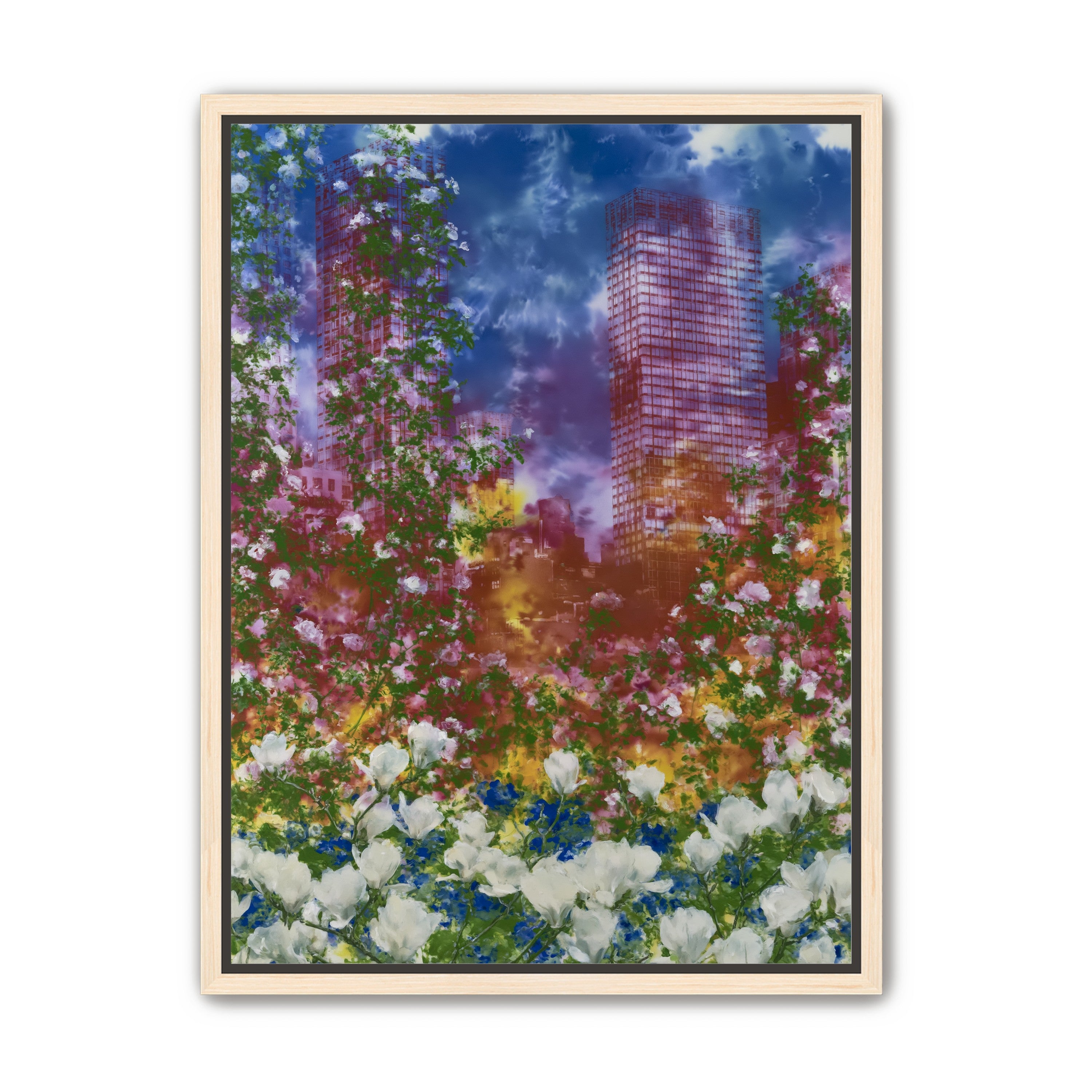 Flowers before storm towers
