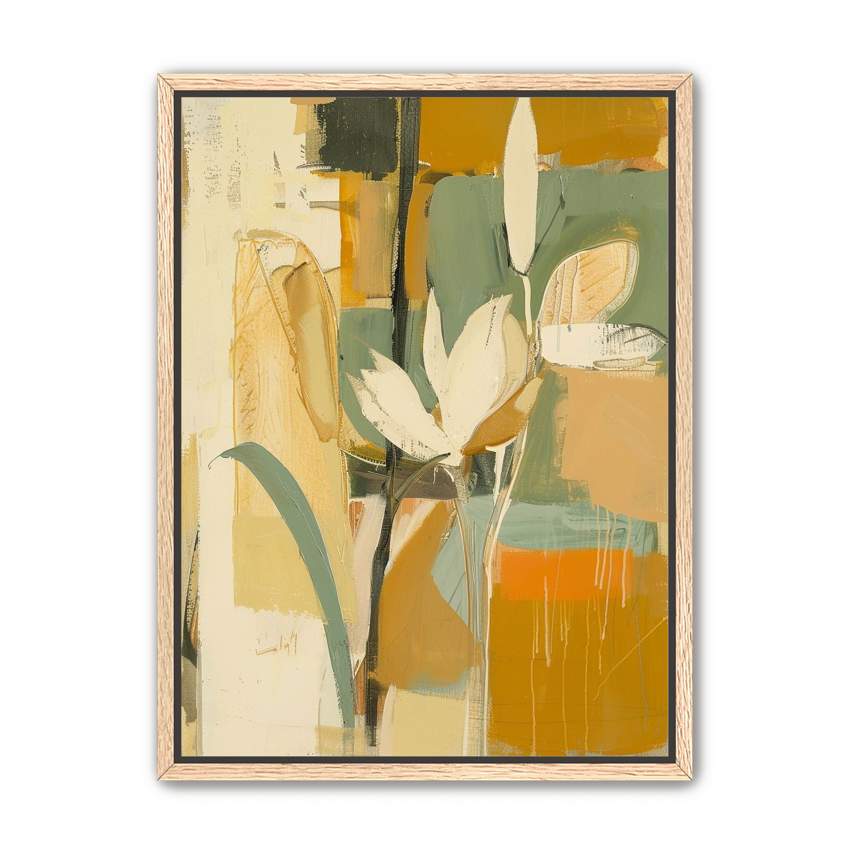White flower in drifting ochre