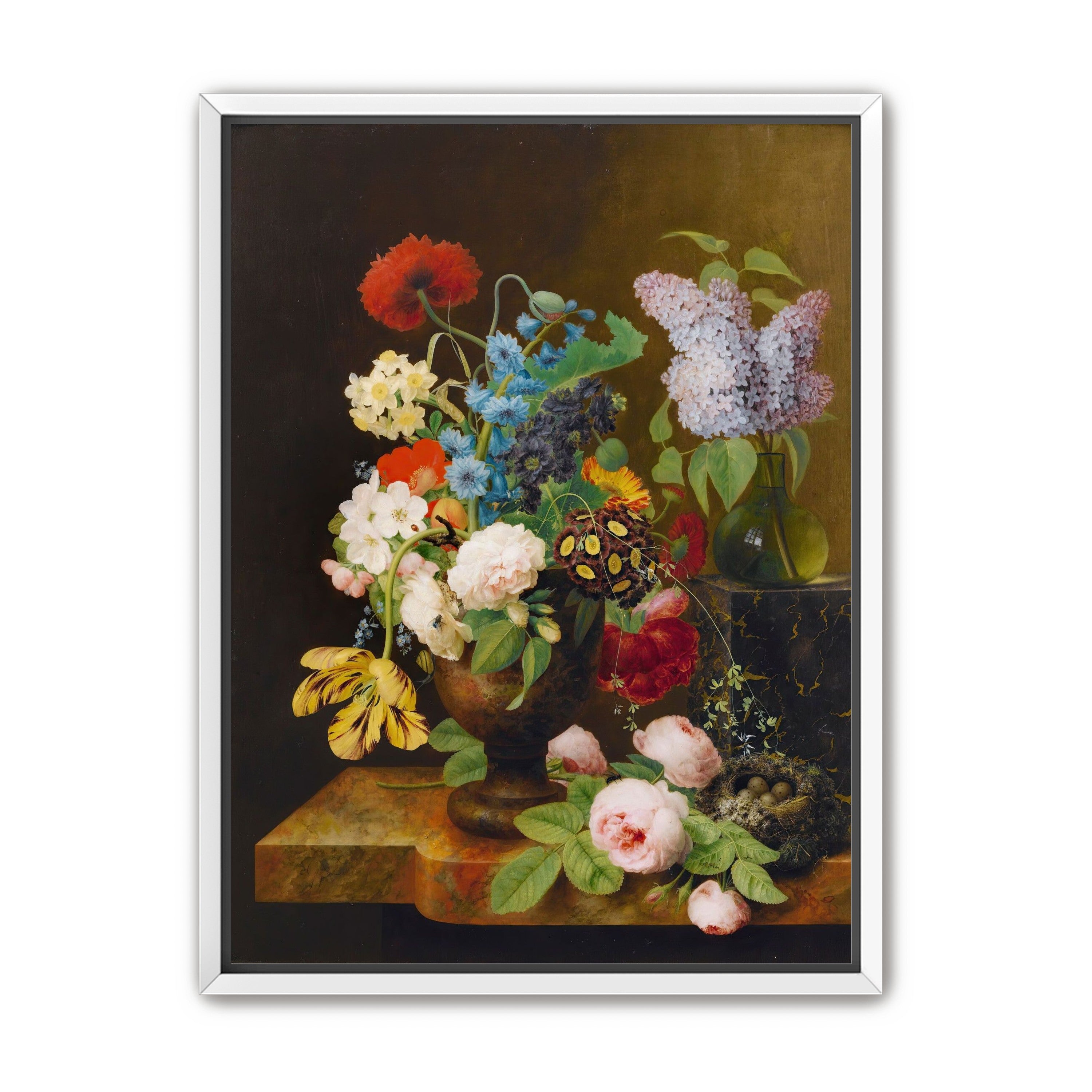 Fallen roses by the nest