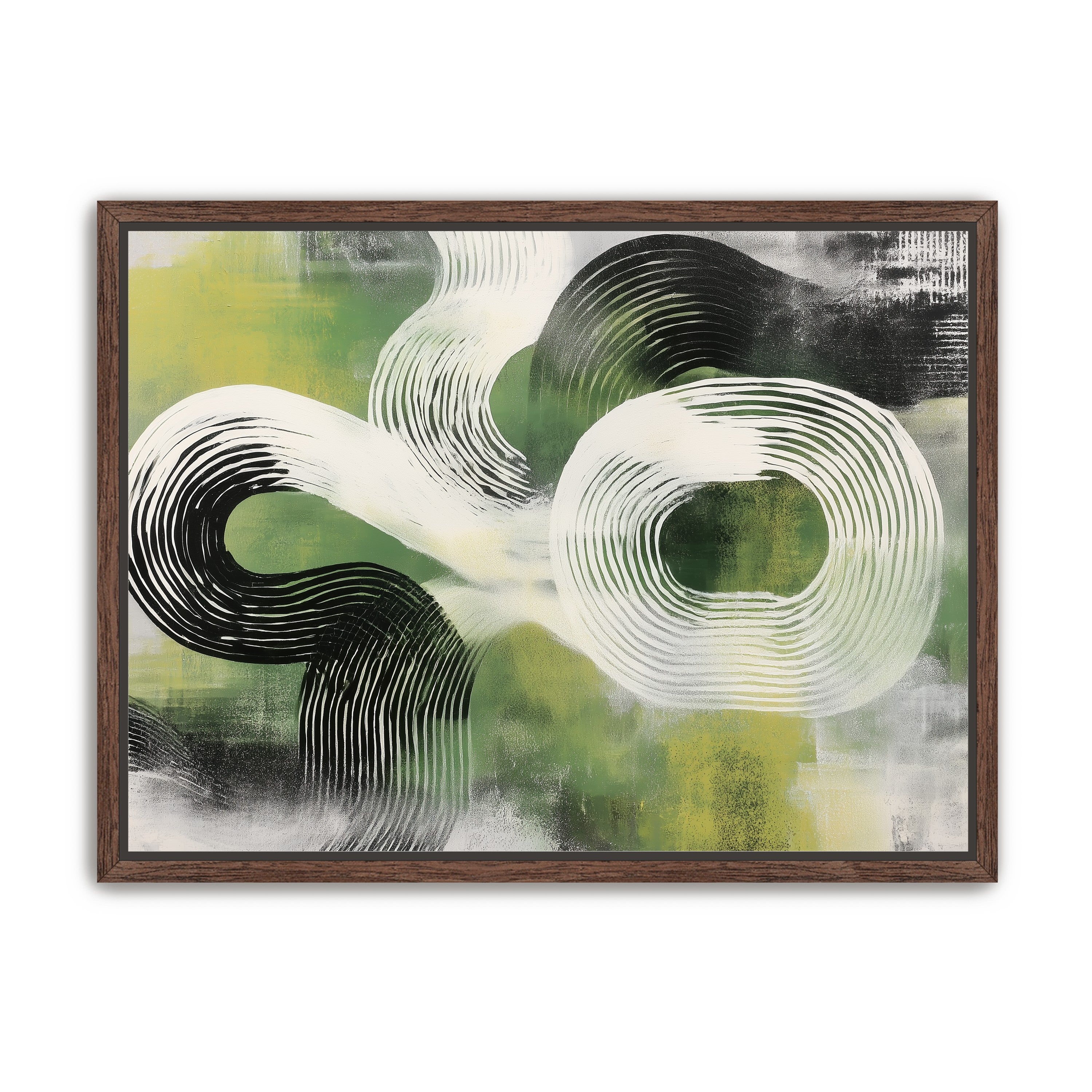 White arcs across green field