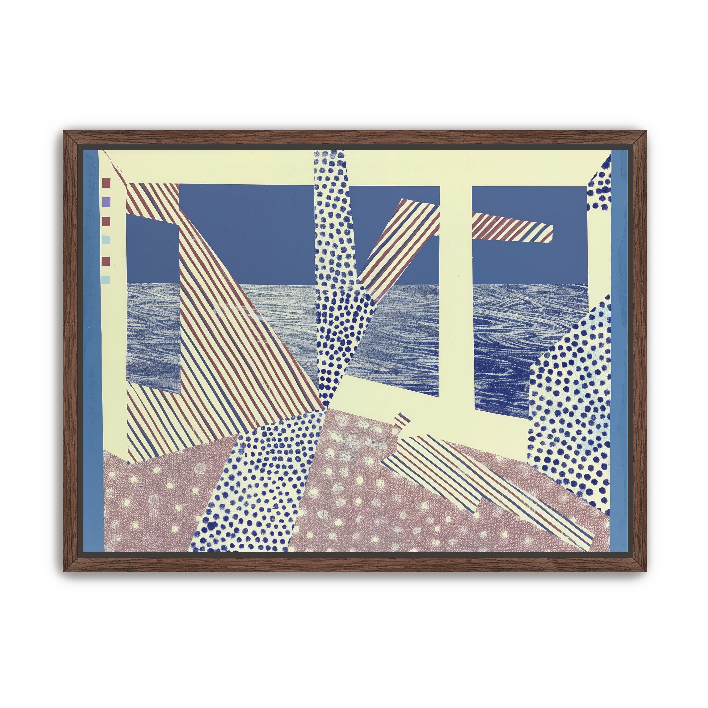 Stripes cut through dots