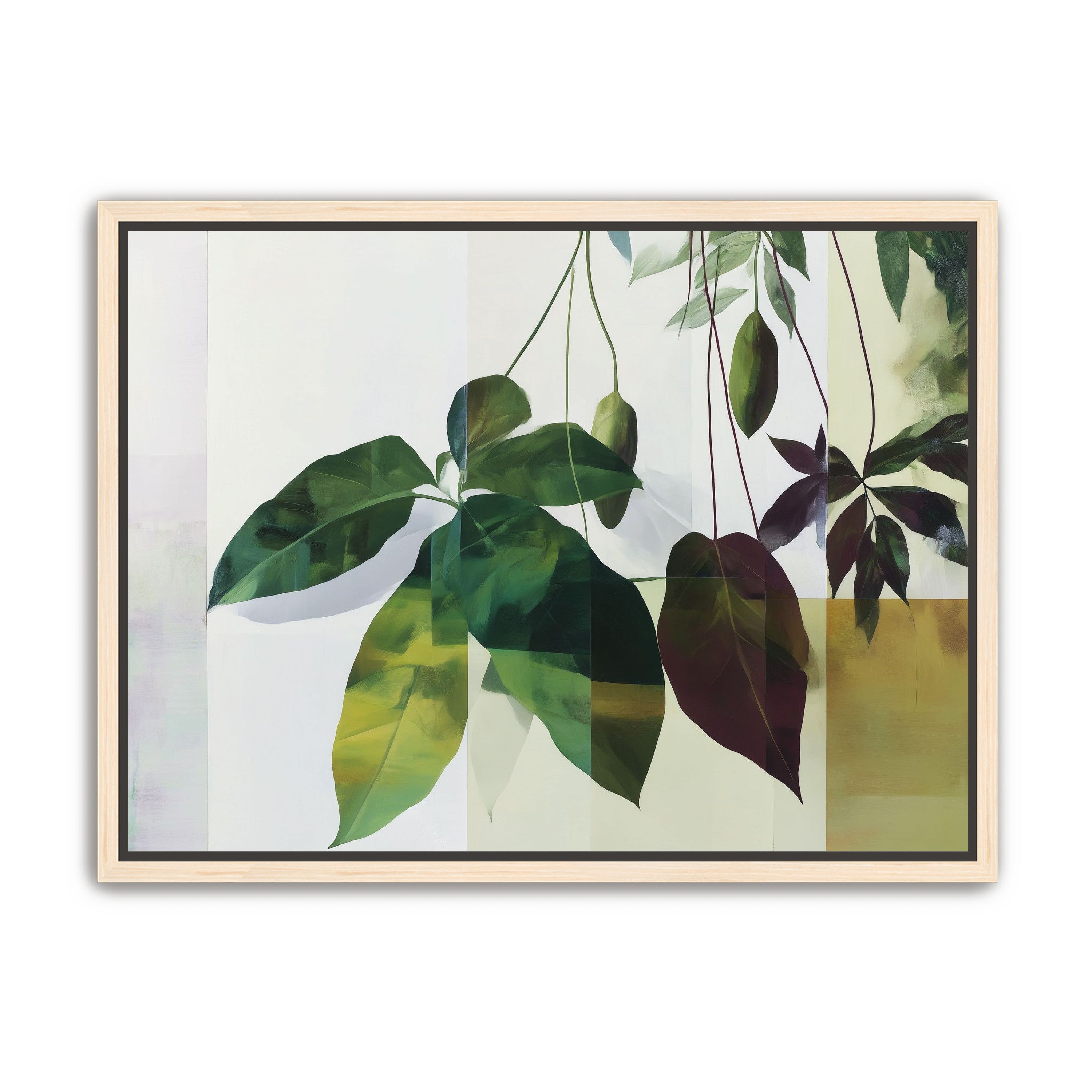 Leaves crossing the pale grid
