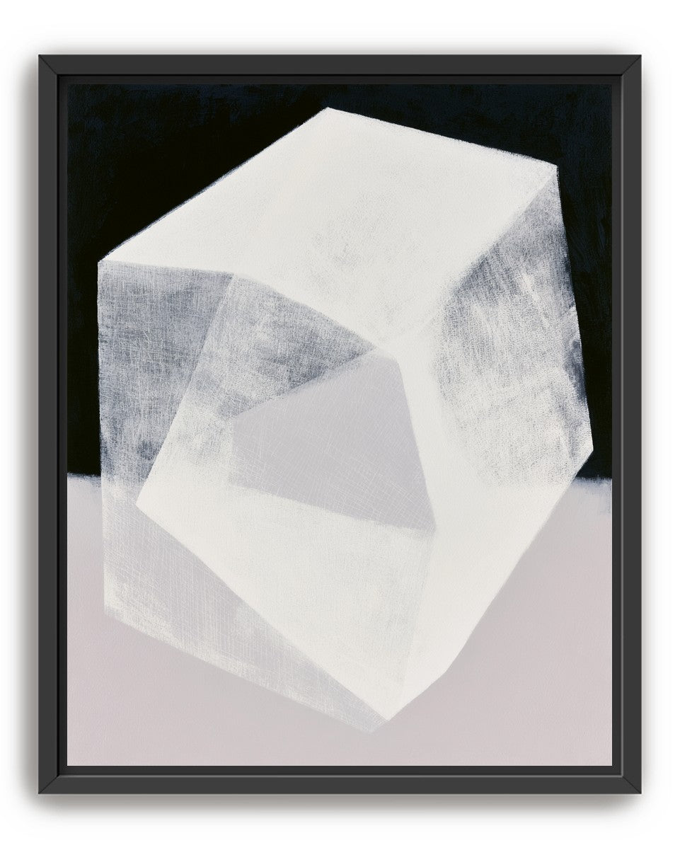 Milkwhite facets in deep black