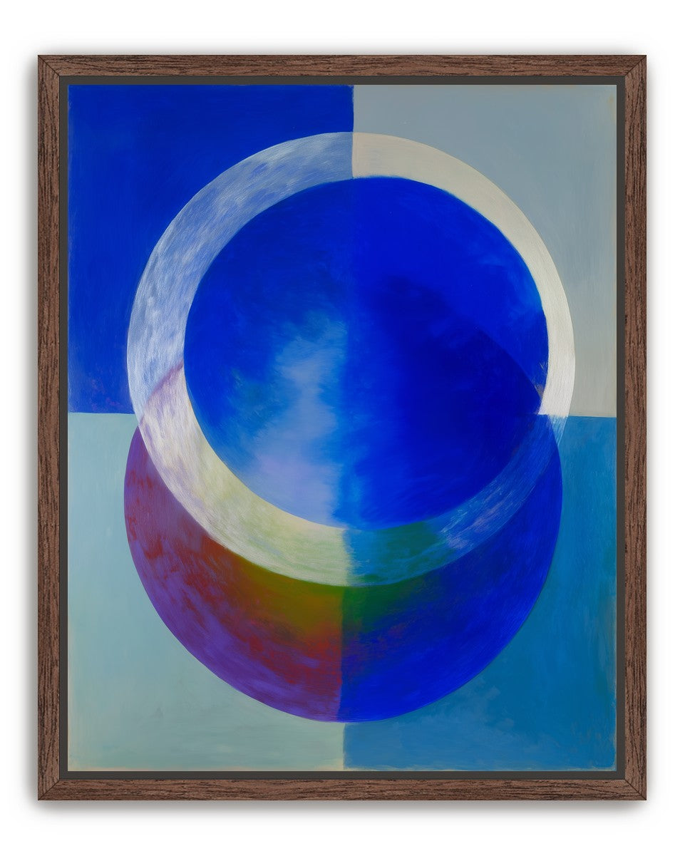 Pale arc across blue circle