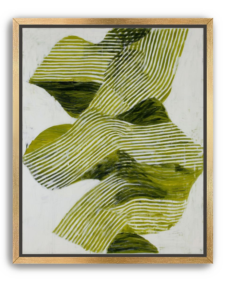 Olive stripes across white