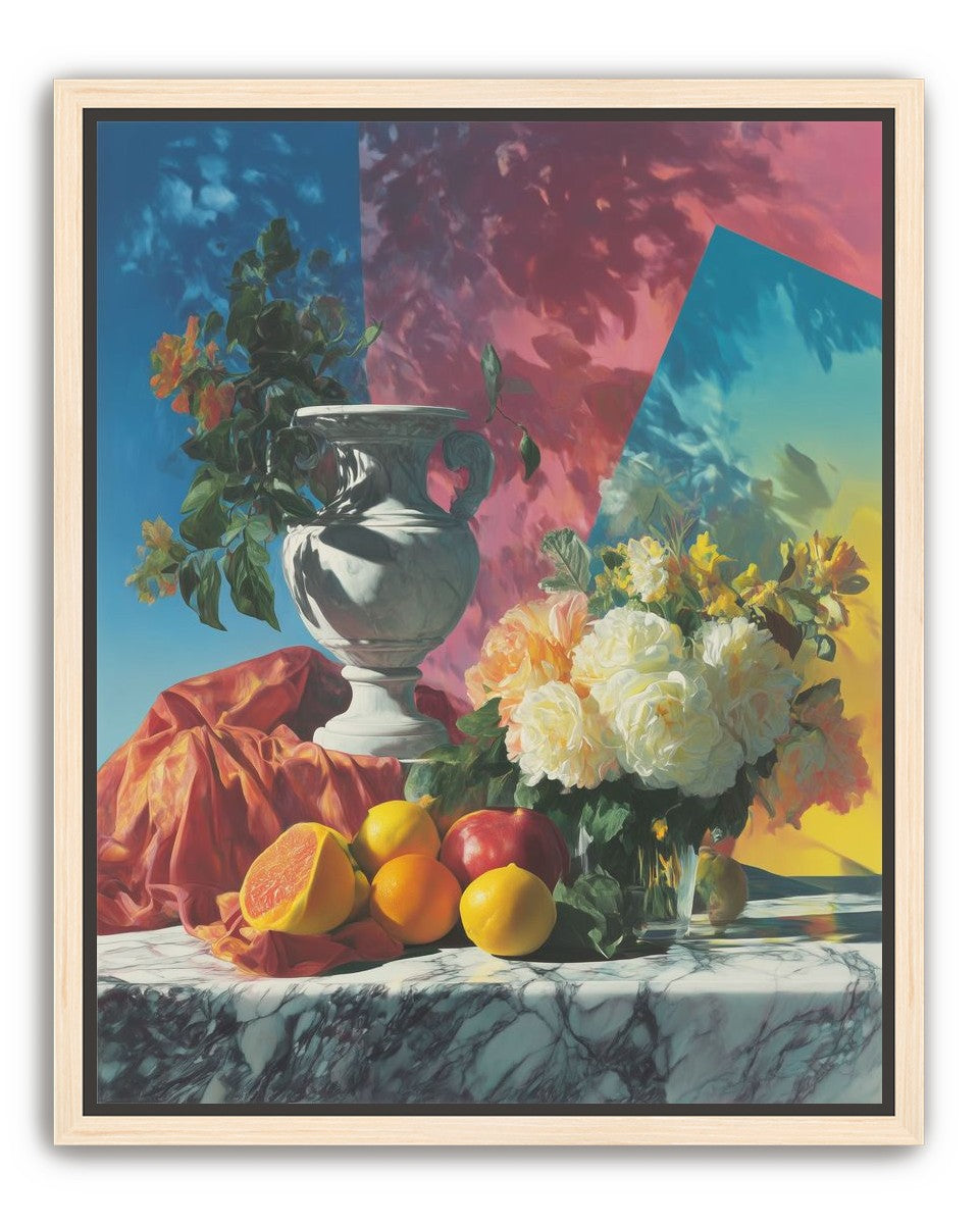 Urn and roses in hard light