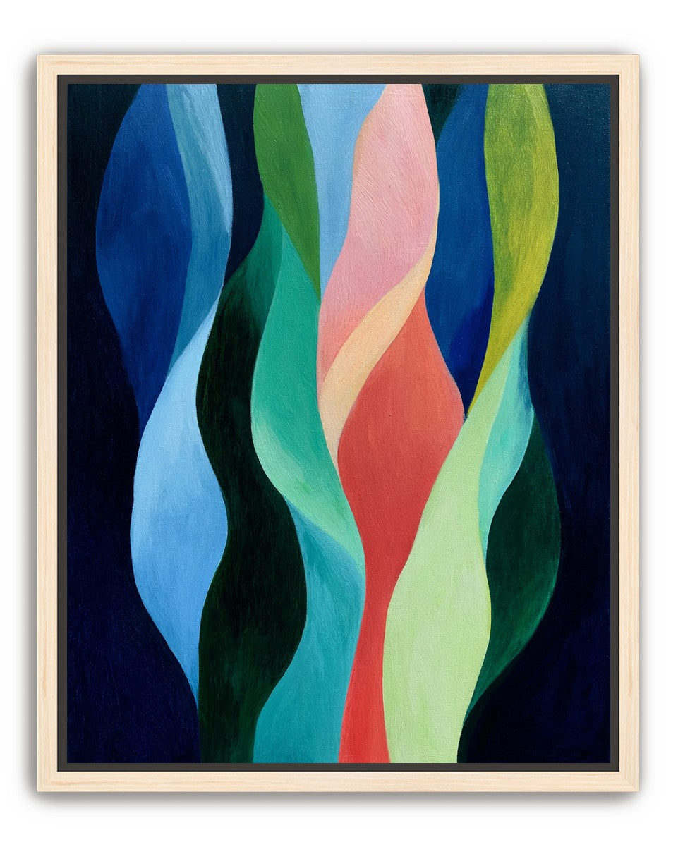 Layered wavy color bands