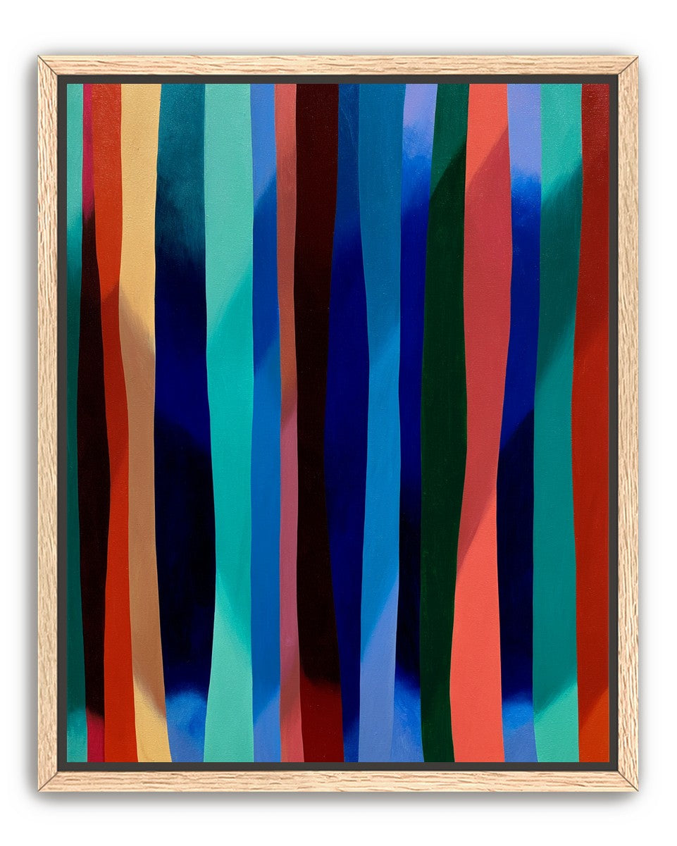 Blue shadow under bright stripes