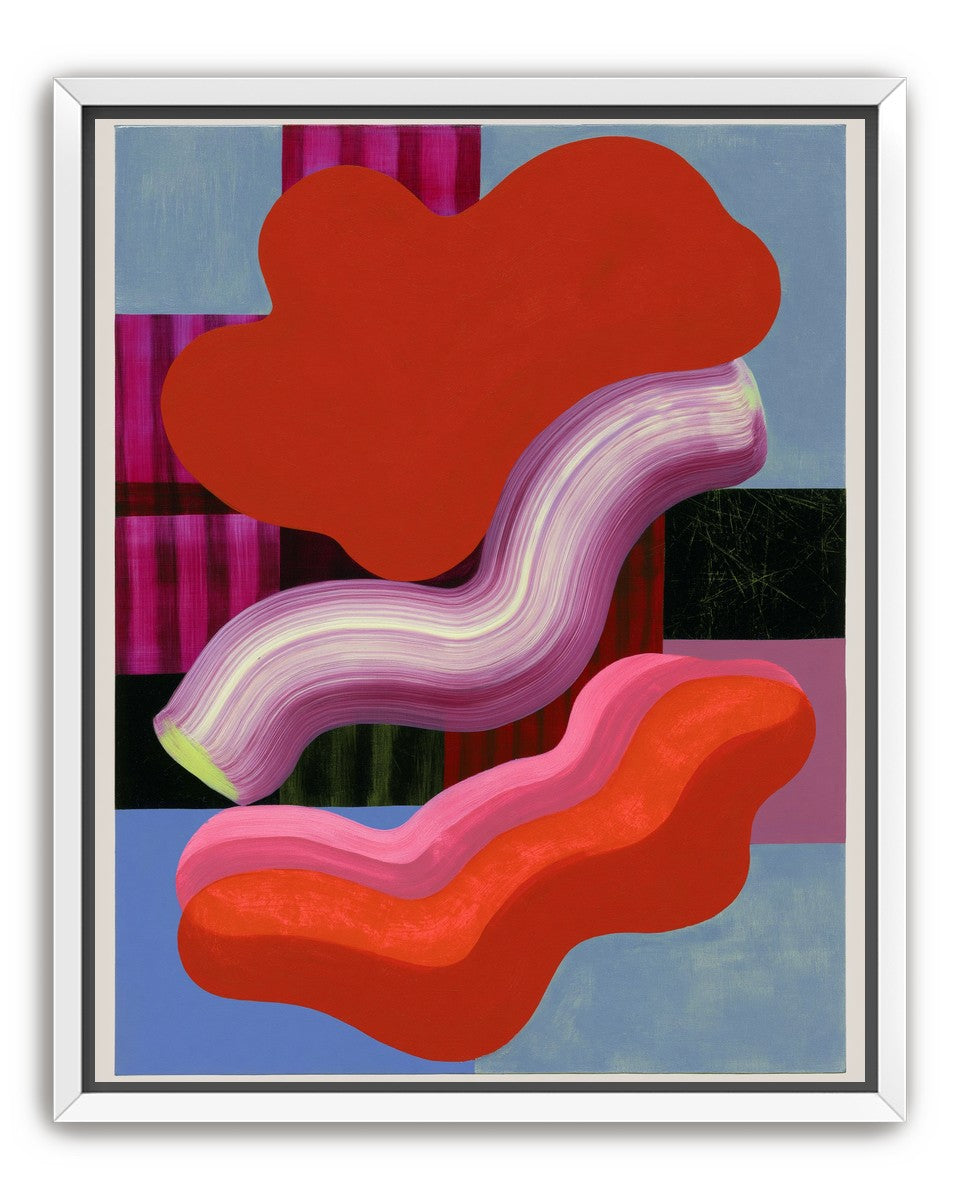 Layered red forms on grid